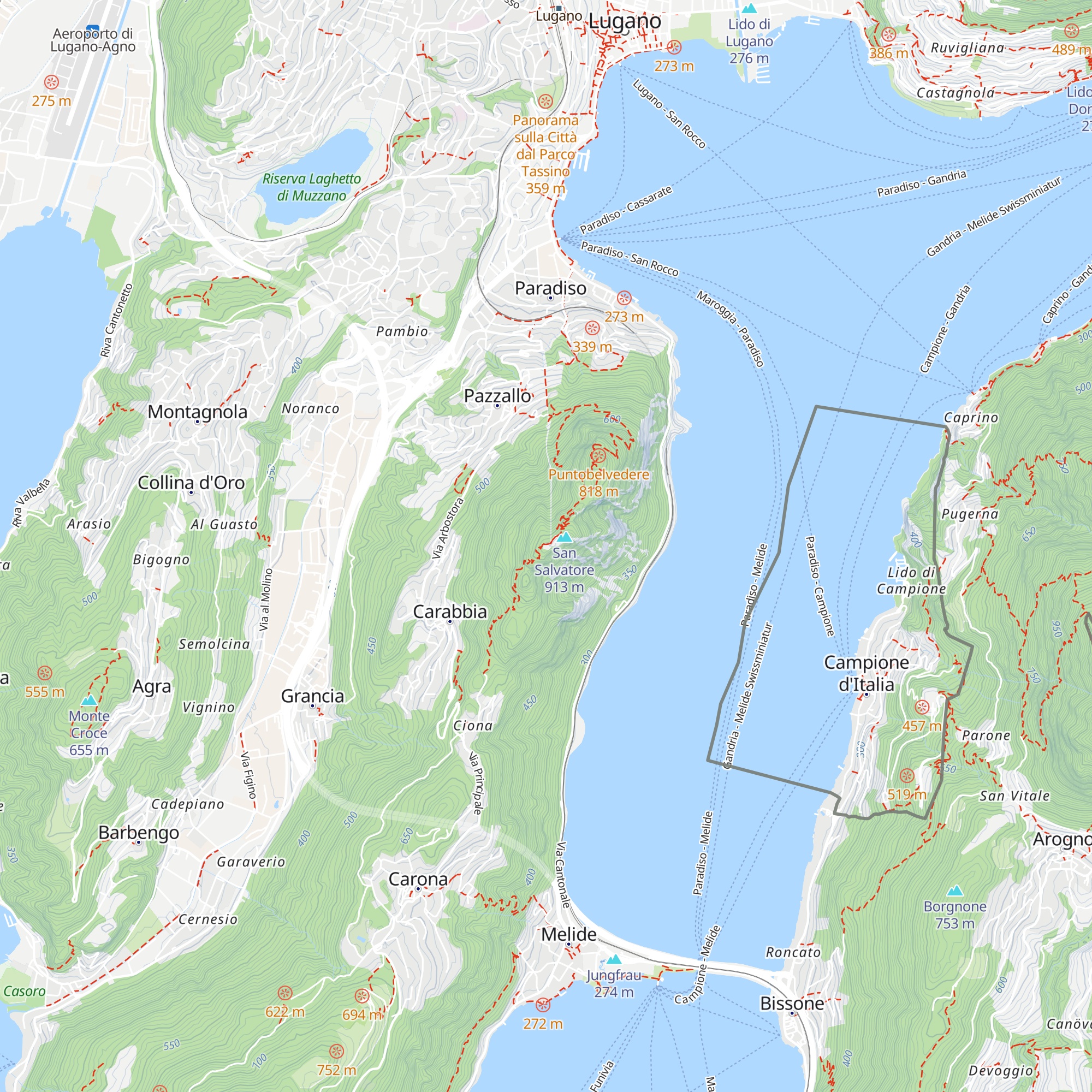 Vetta San Salvatore map