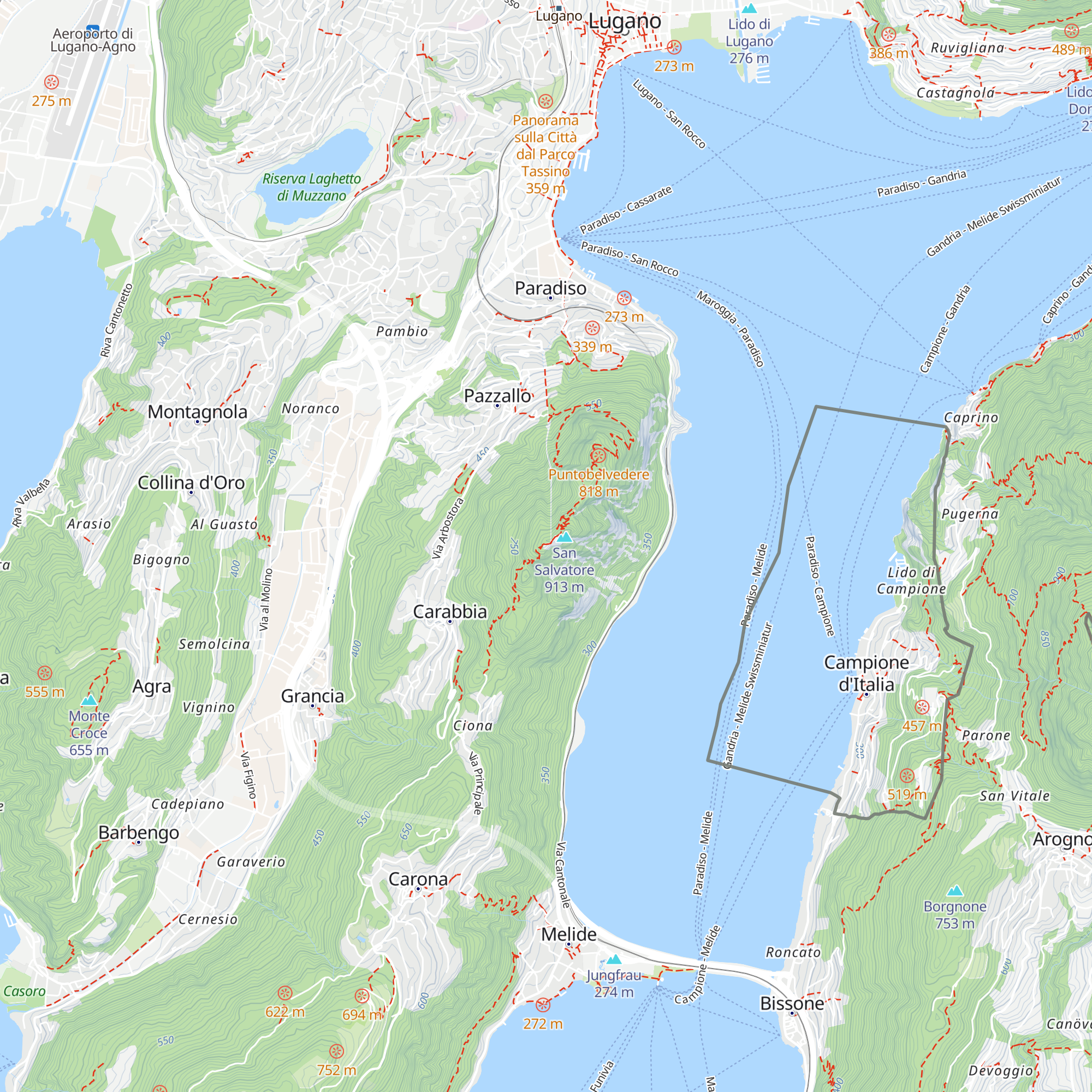 Vetta San Salvatore map