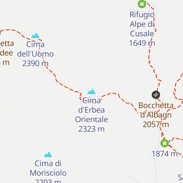 Map of Cima d'Erbea Orientale