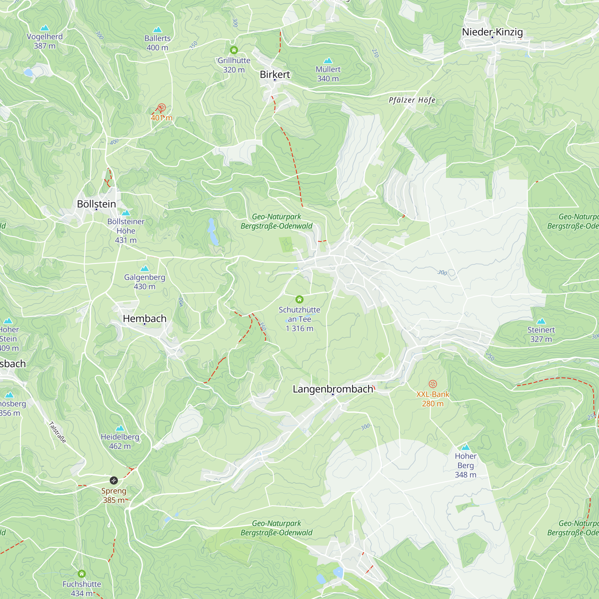 Schutzhütte an Tee 1 map