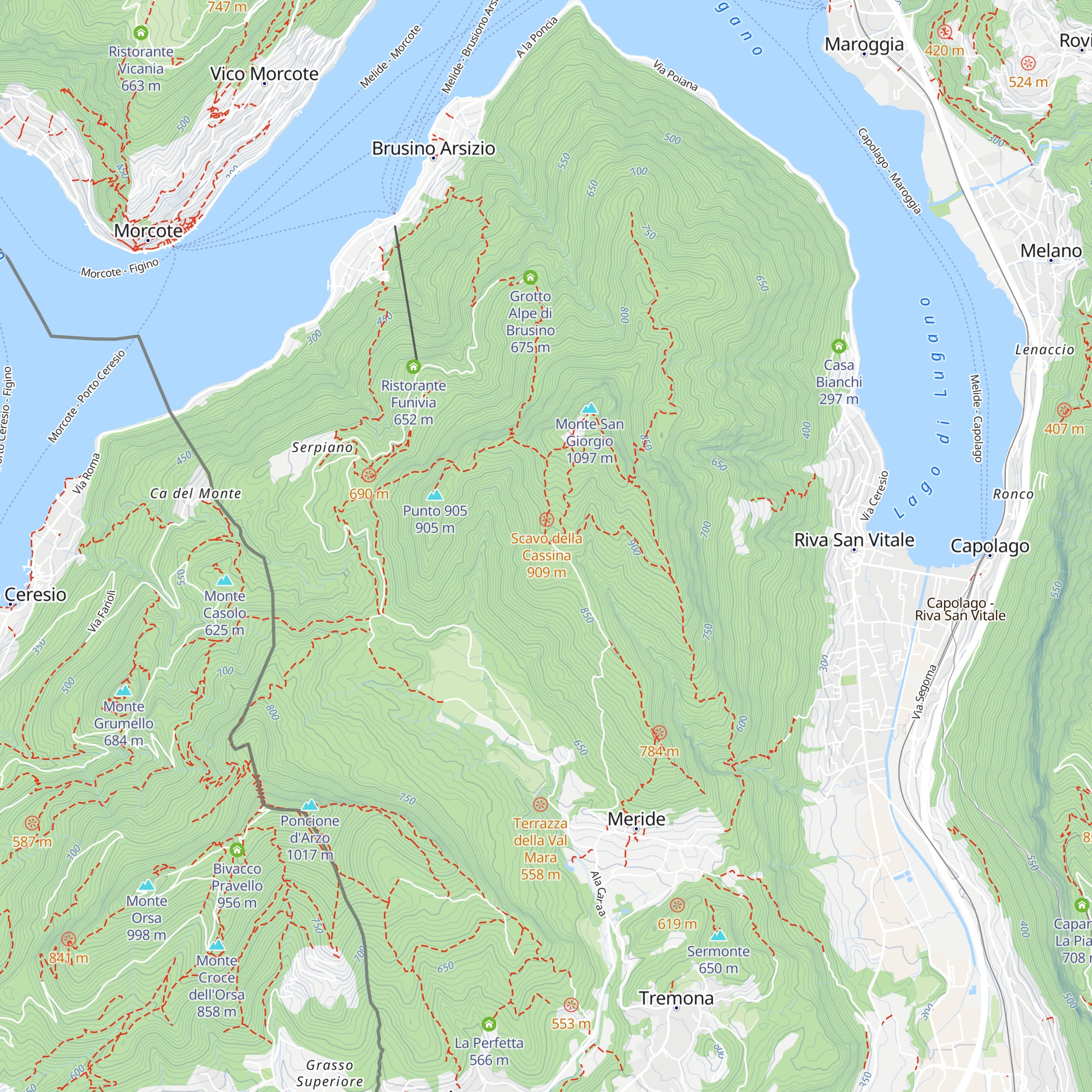 Rifugio Adenofora map