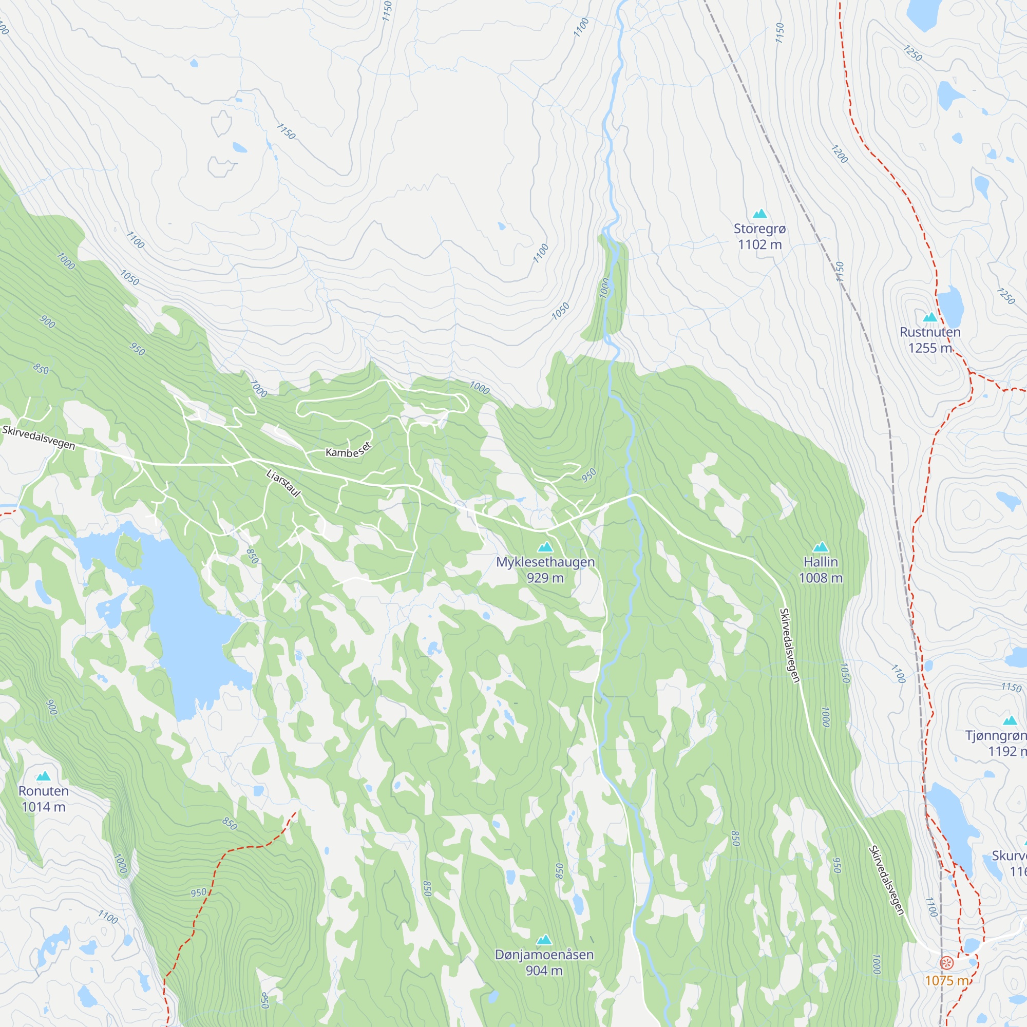 Skirvedalen fjellstove map