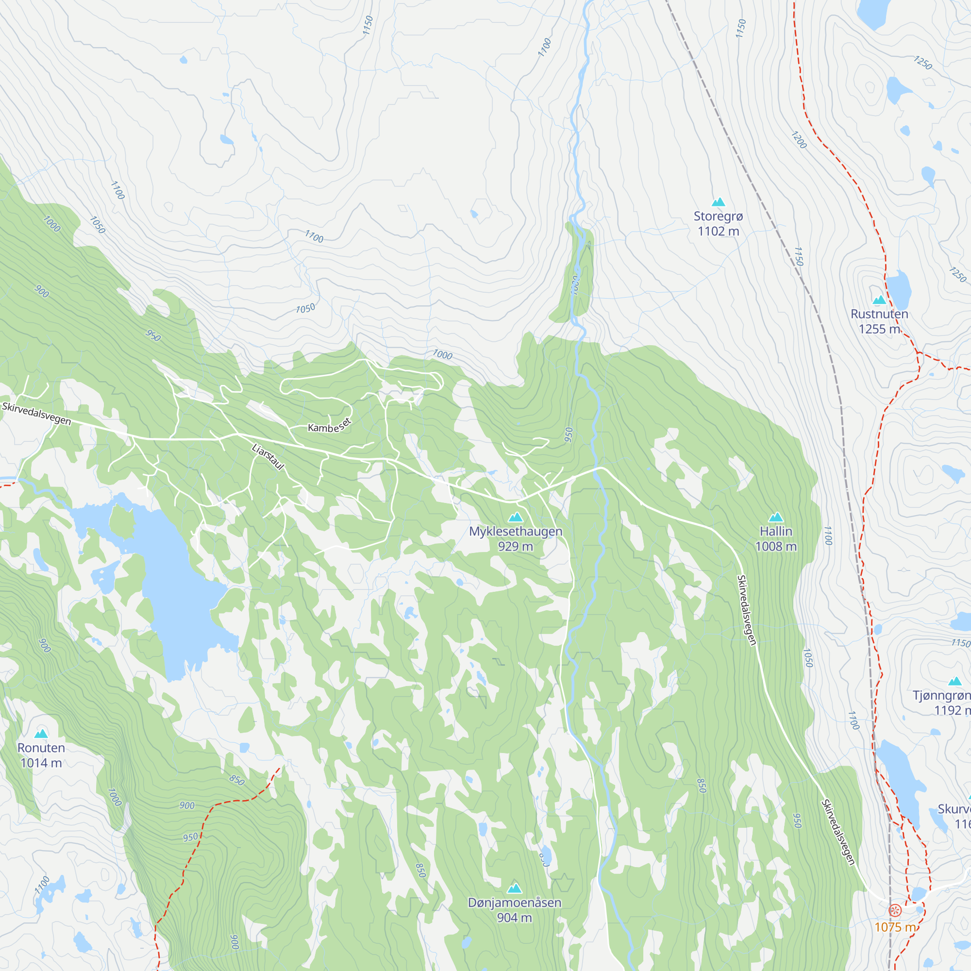 Skirvedalen fjellstove map