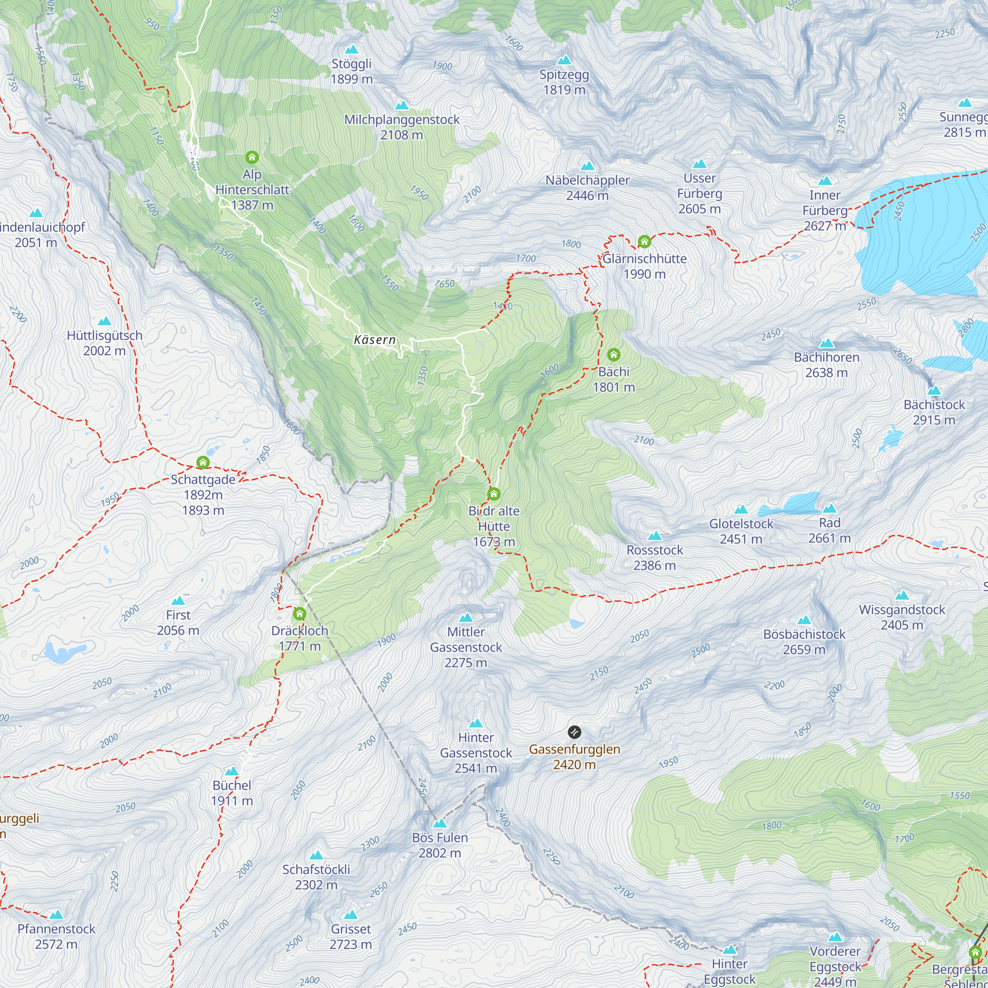 Bi dr alte Hütte map