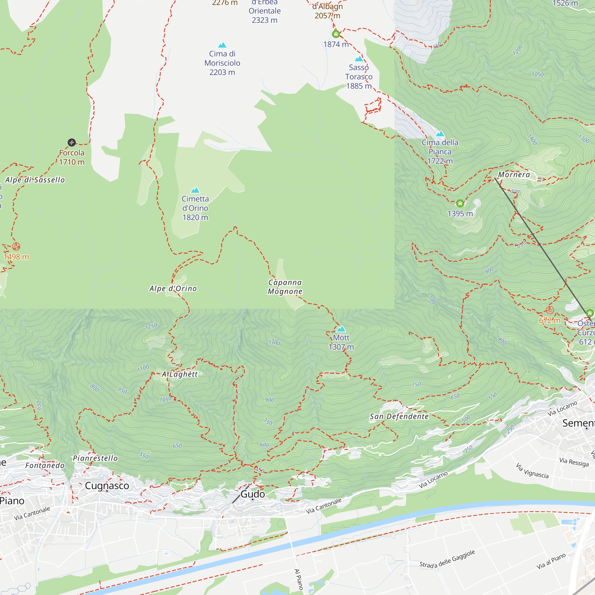 Capanna Sementina map