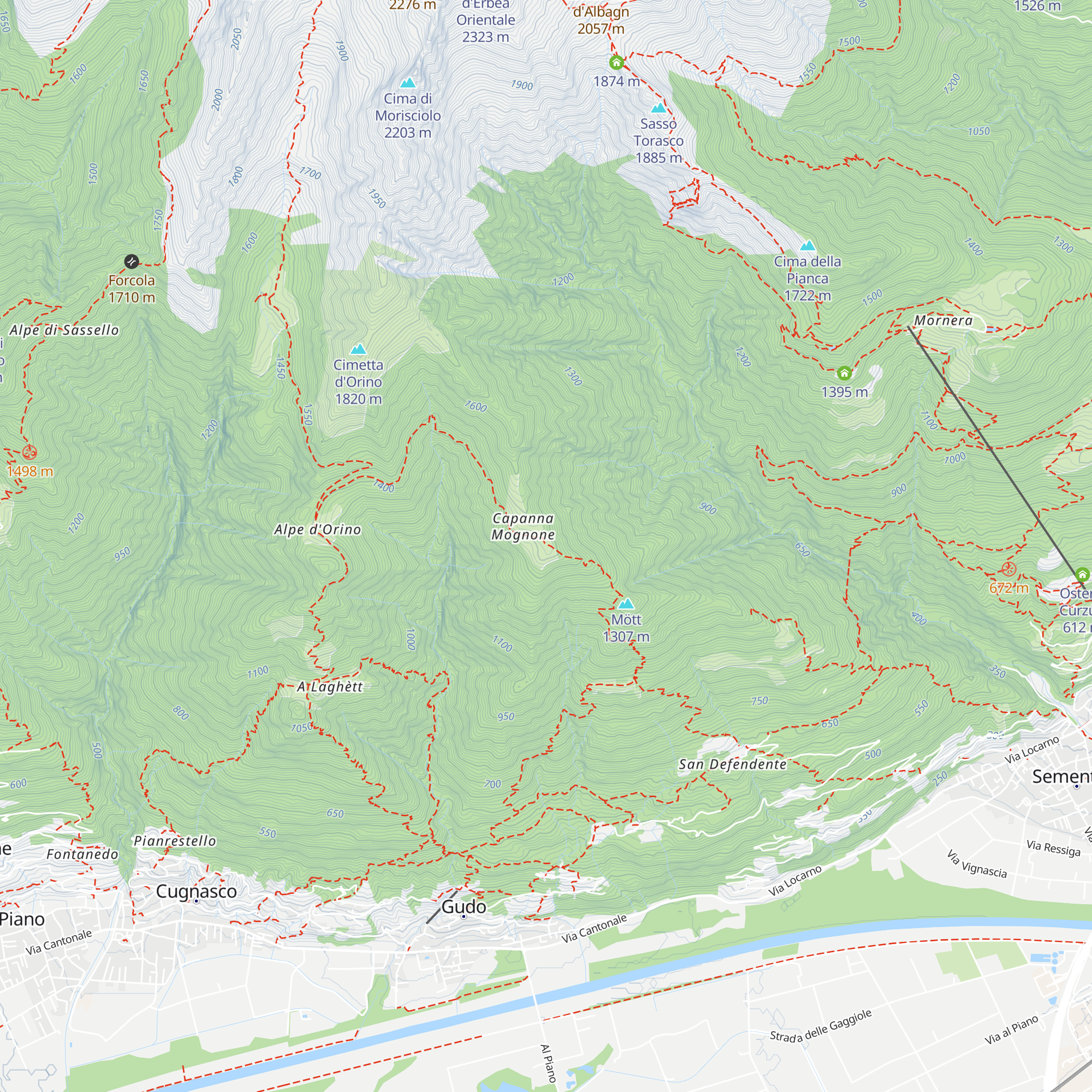 Capanna Sementina map