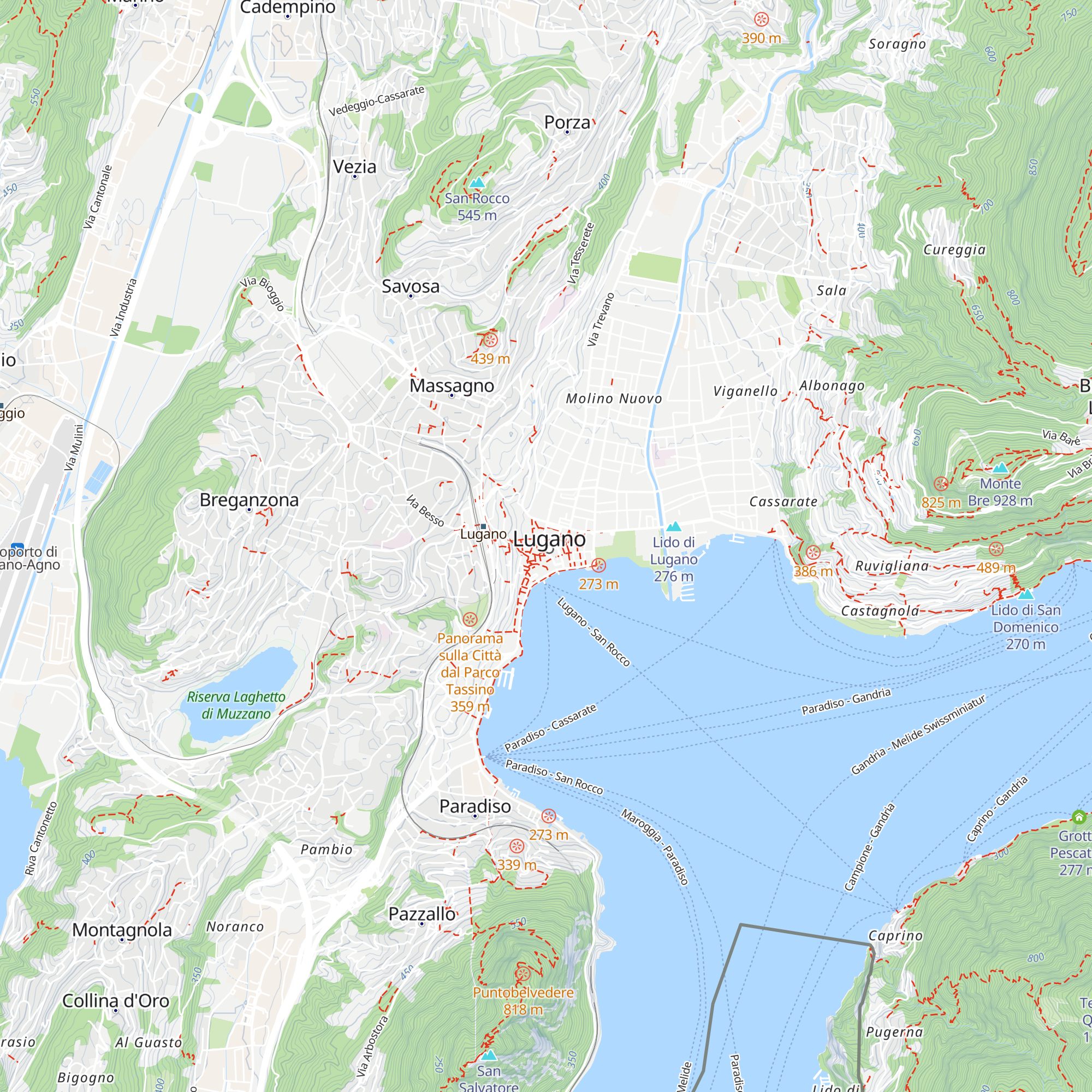 Tourist Info Point - Ente Turistico del Luganese Lugano Region map