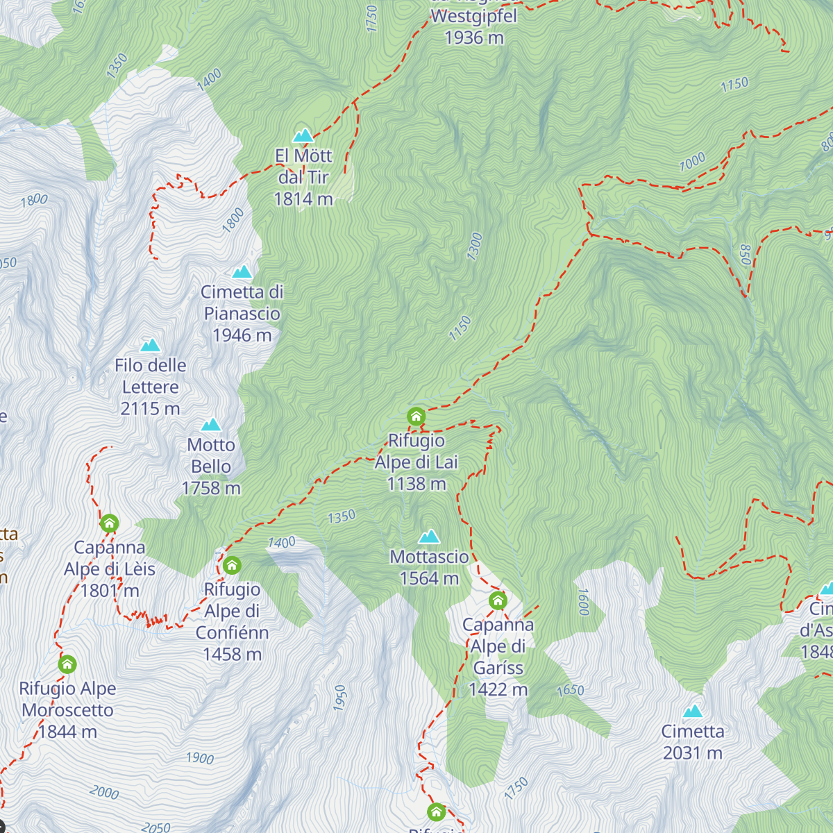 Rifugio Alpe di Lai map
