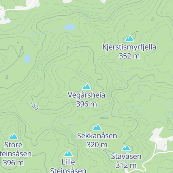 Map of Vegårsheia