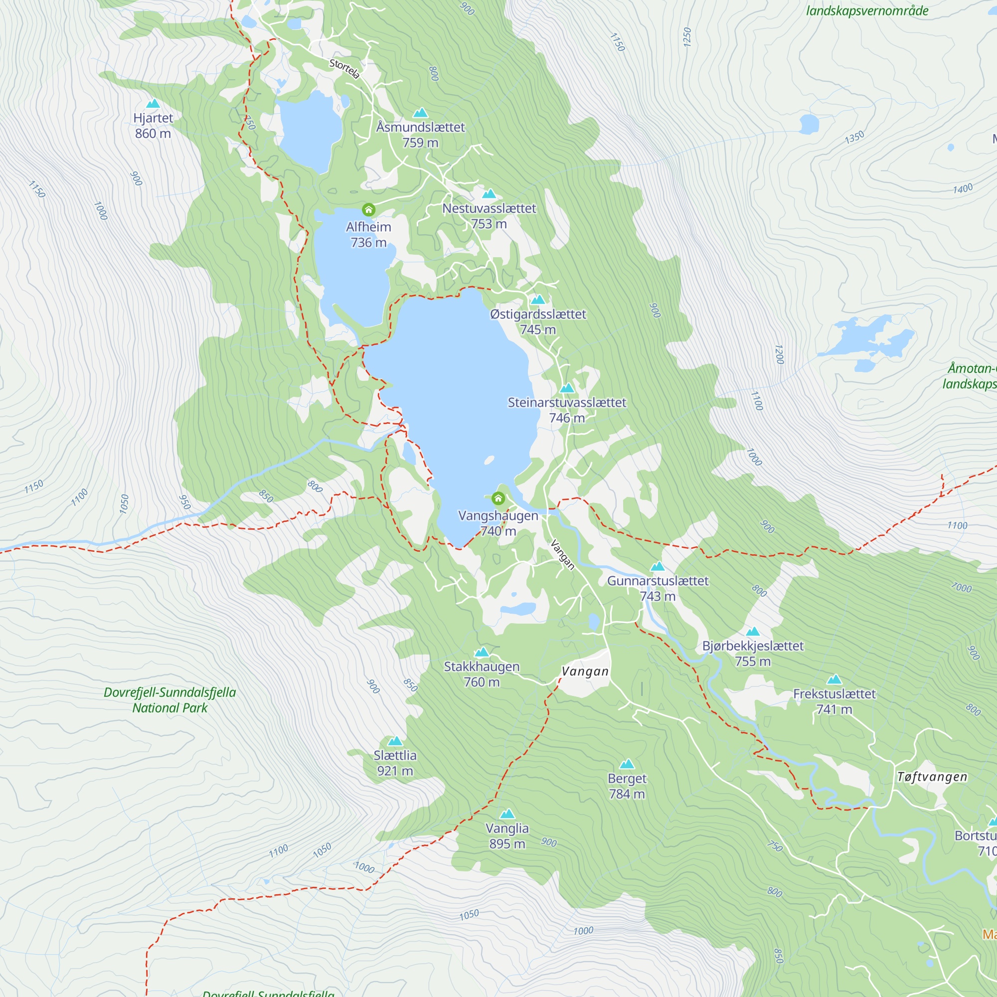 Vangshaugen map