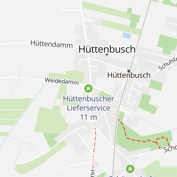 Map of Hüttenbuscher Lieferservice
