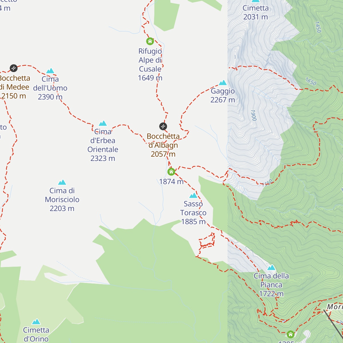 Capanna Albagno map
