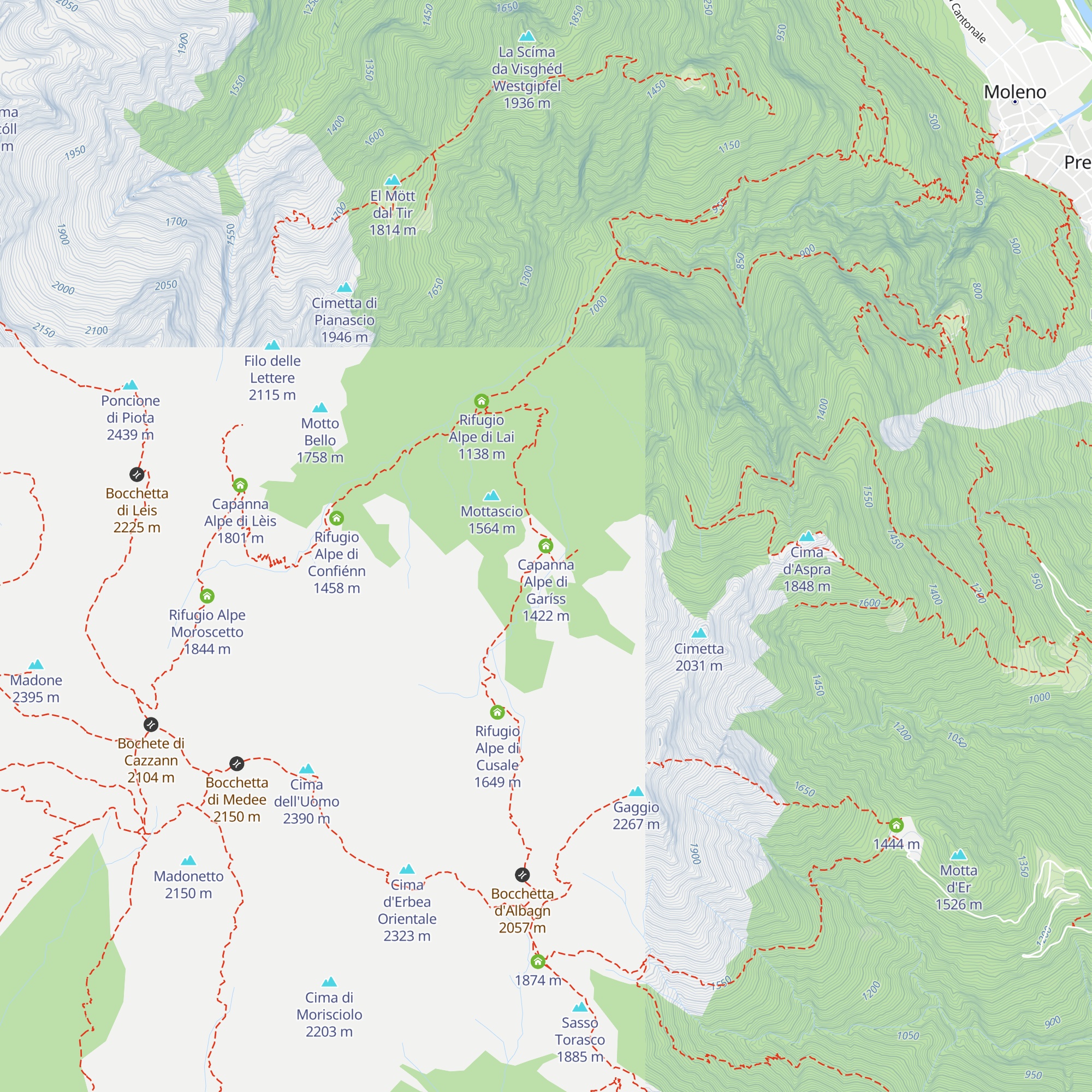 Capanna Alpe di Garíss map
