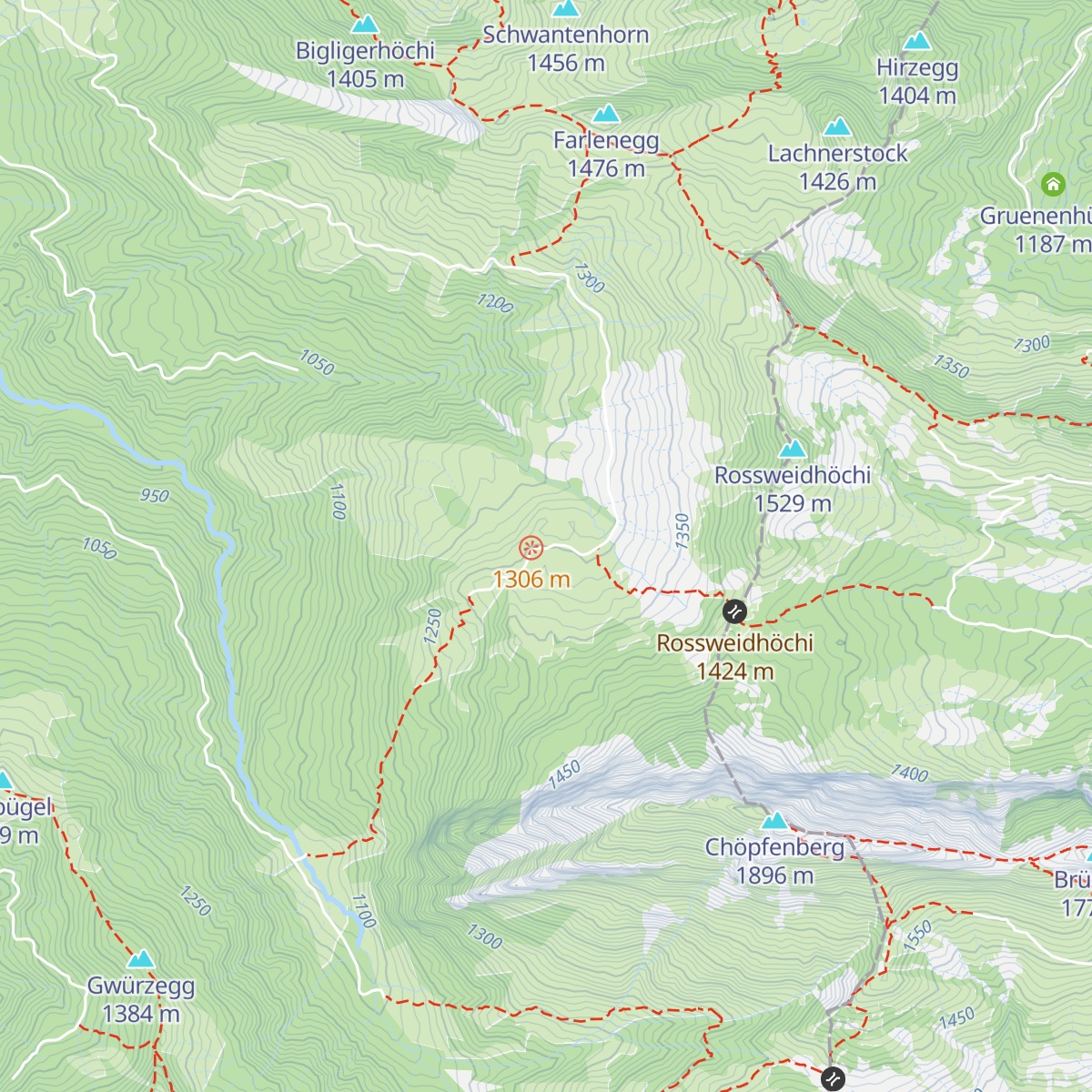 Alphütte Gross Feldrederten map