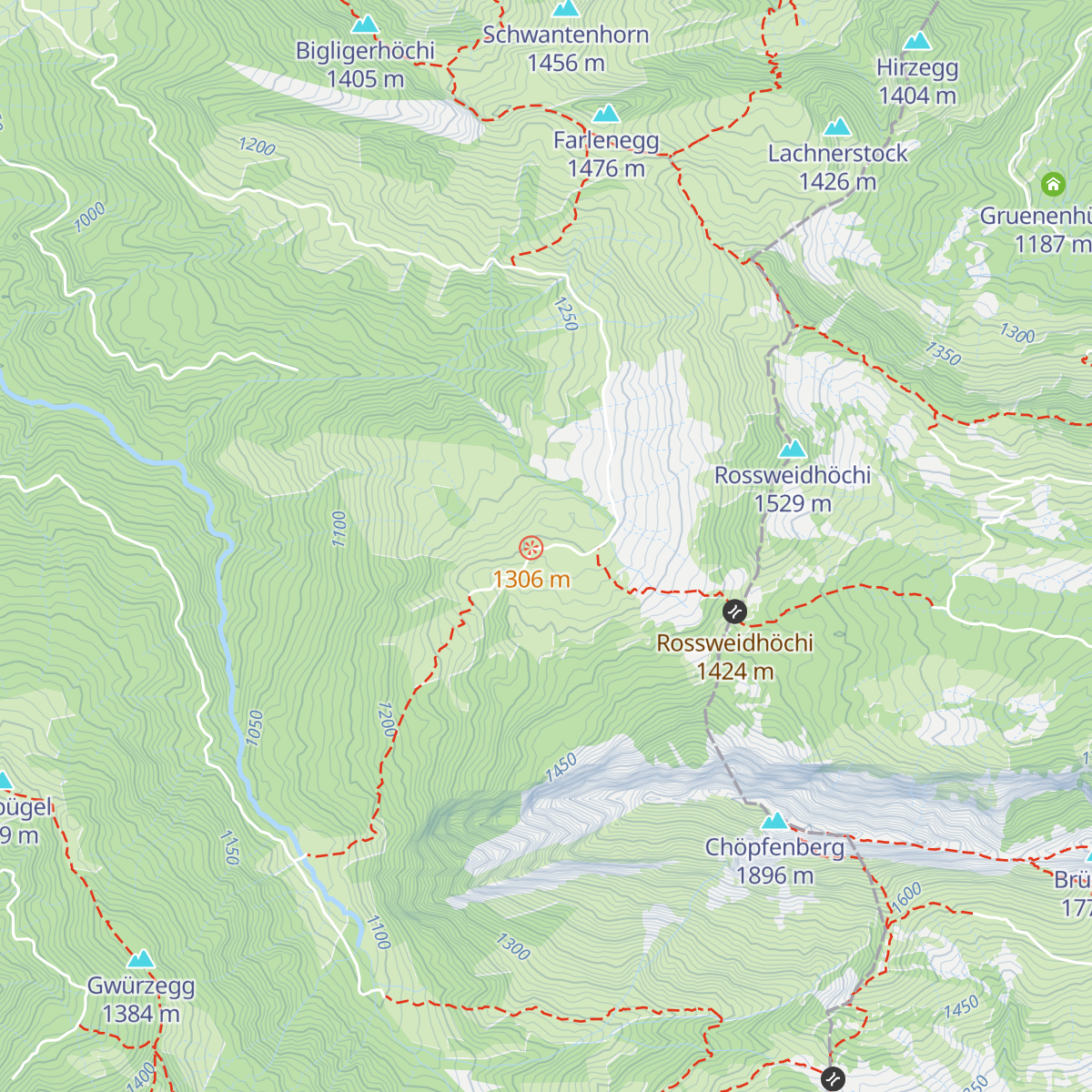 Alphütte Gross Feldrederten map