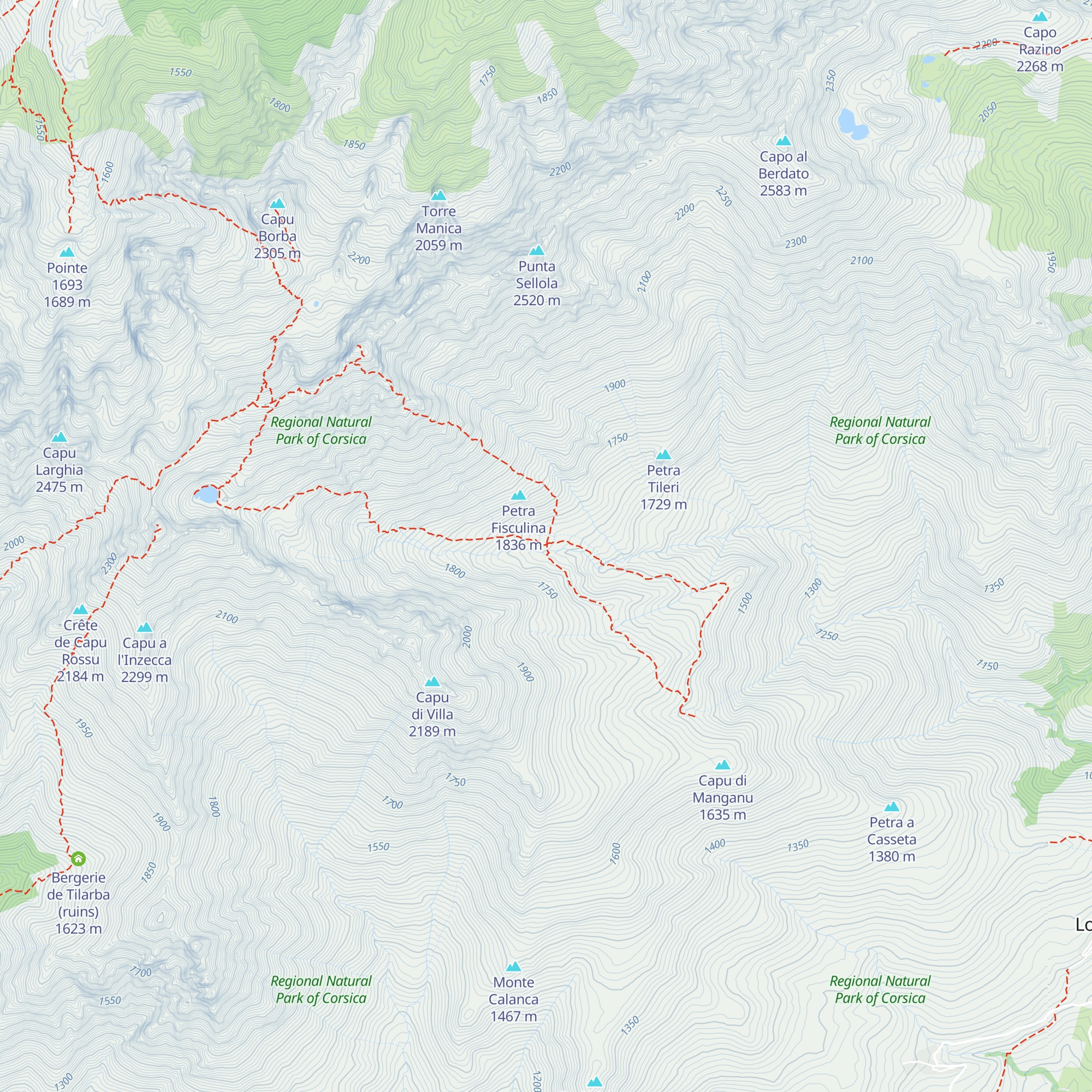 Refuge de l'Erco map