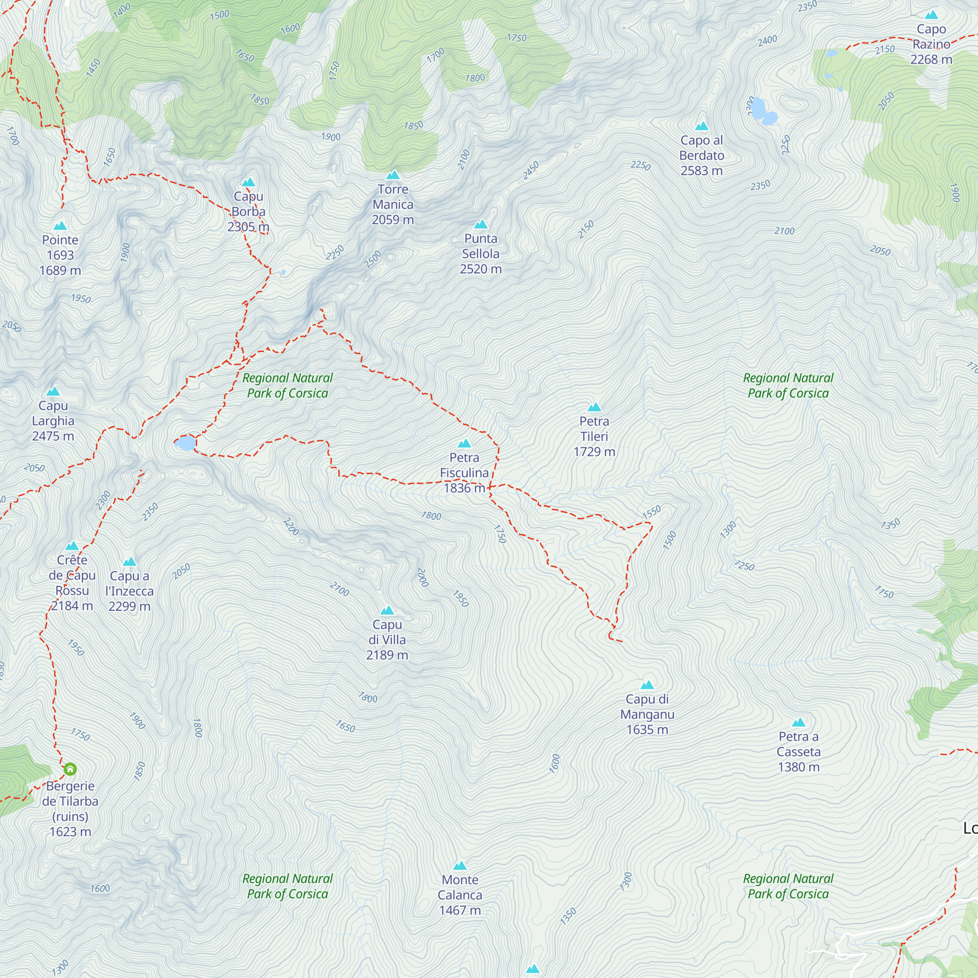 Refuge de l'Erco map