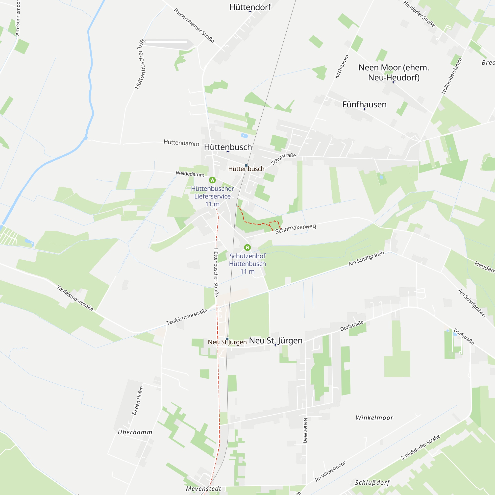 Schützenhof Hüttenbusch map