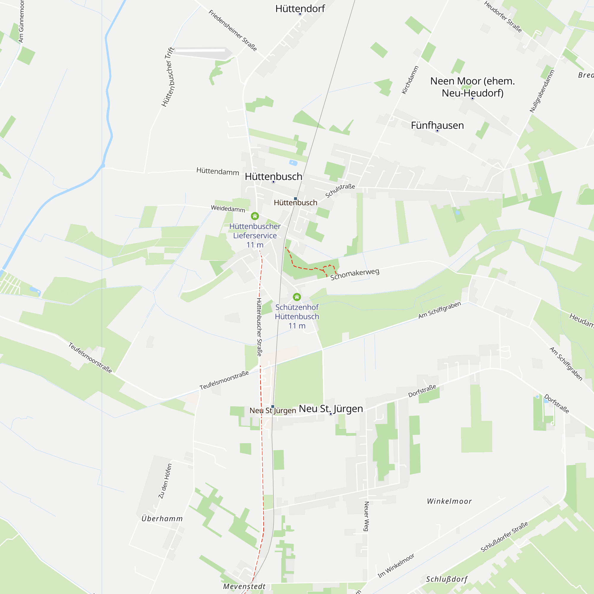 Schützenhof Hüttenbusch map