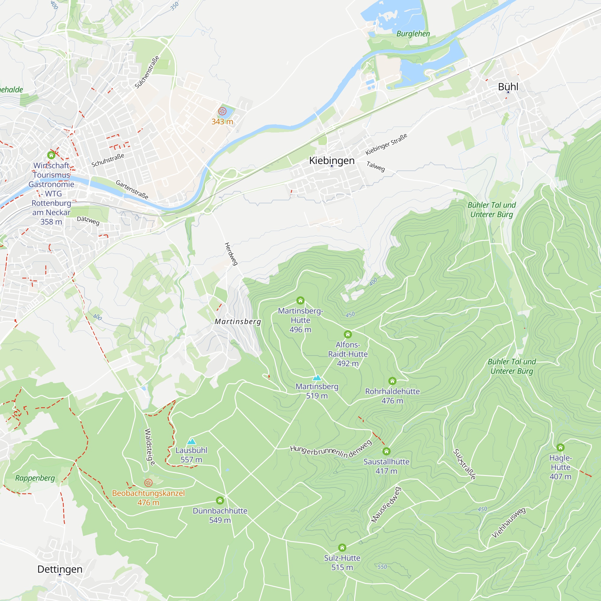 Martinsberg-Hütte map
