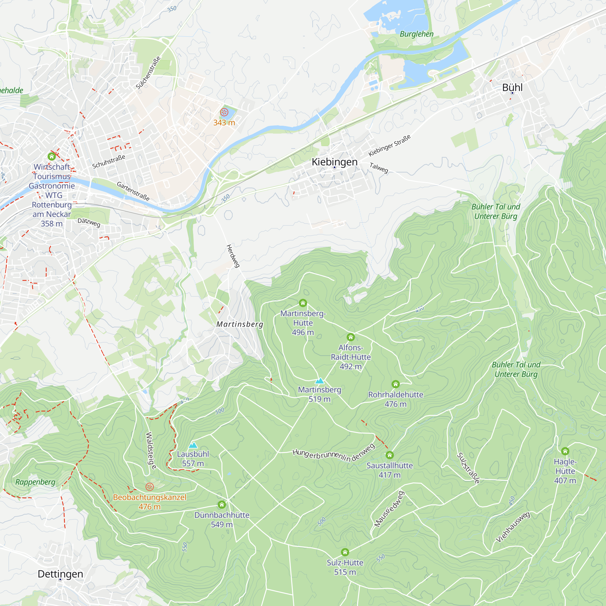 Martinsberg-Hütte map