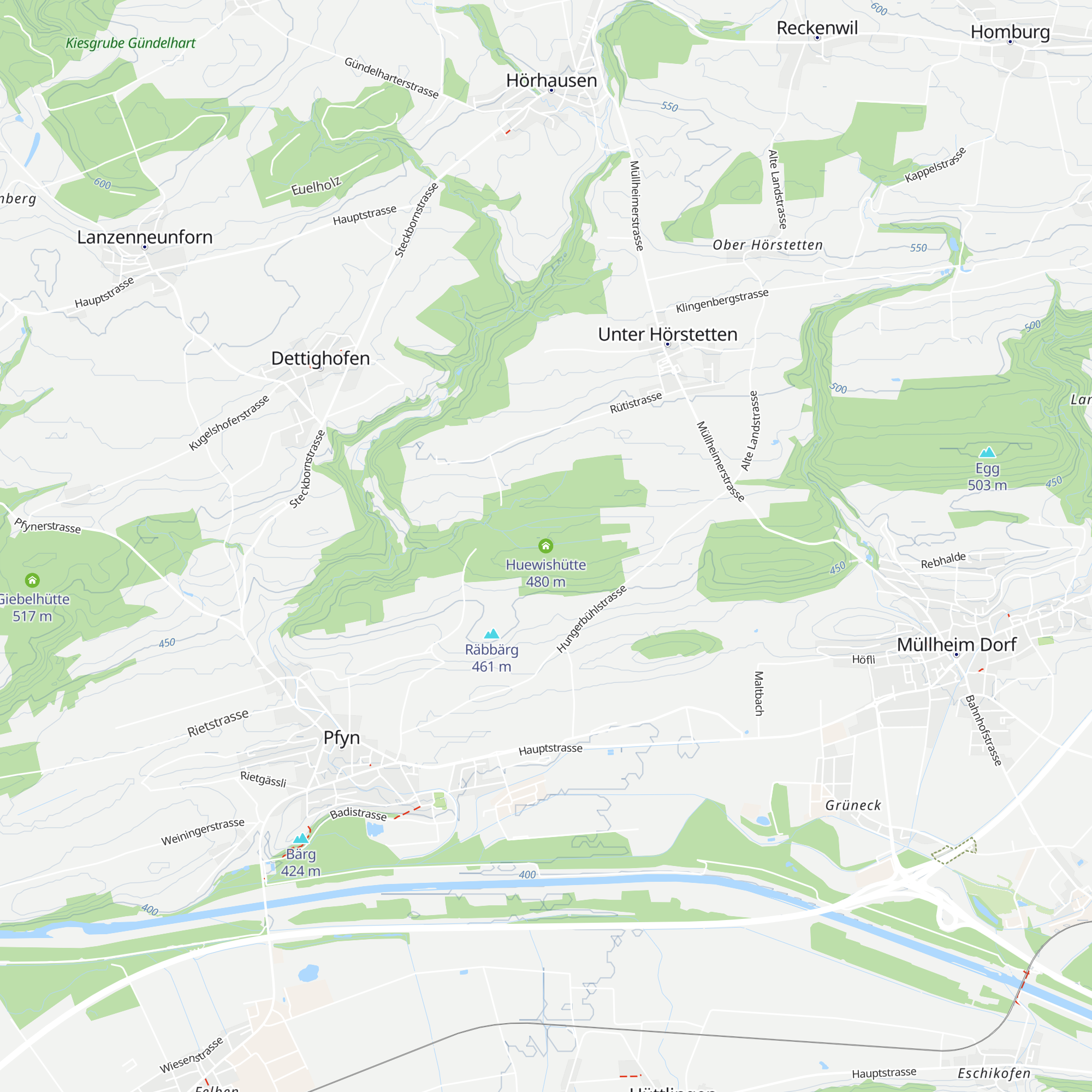 Huewishütte map