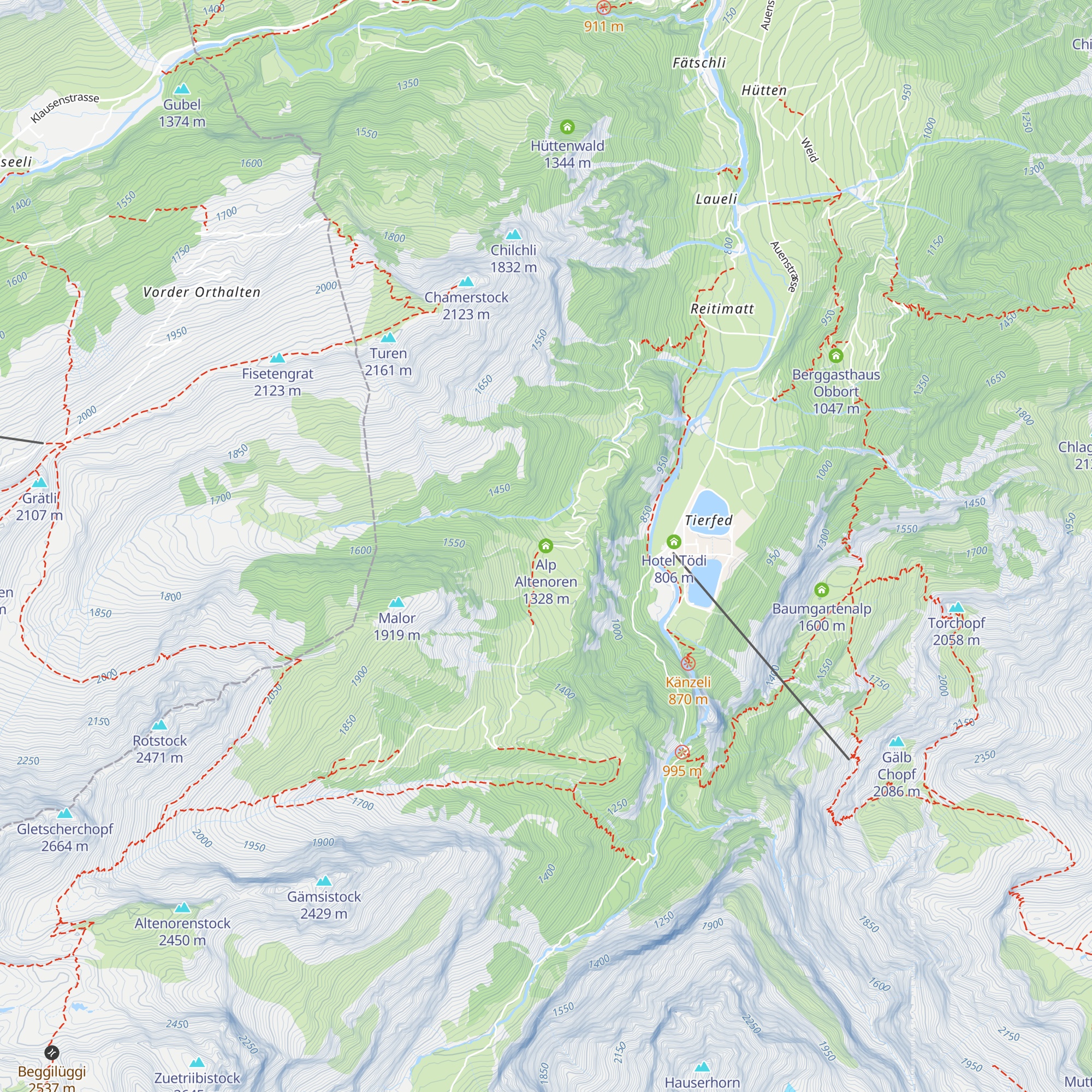 Alp Altenoren map
