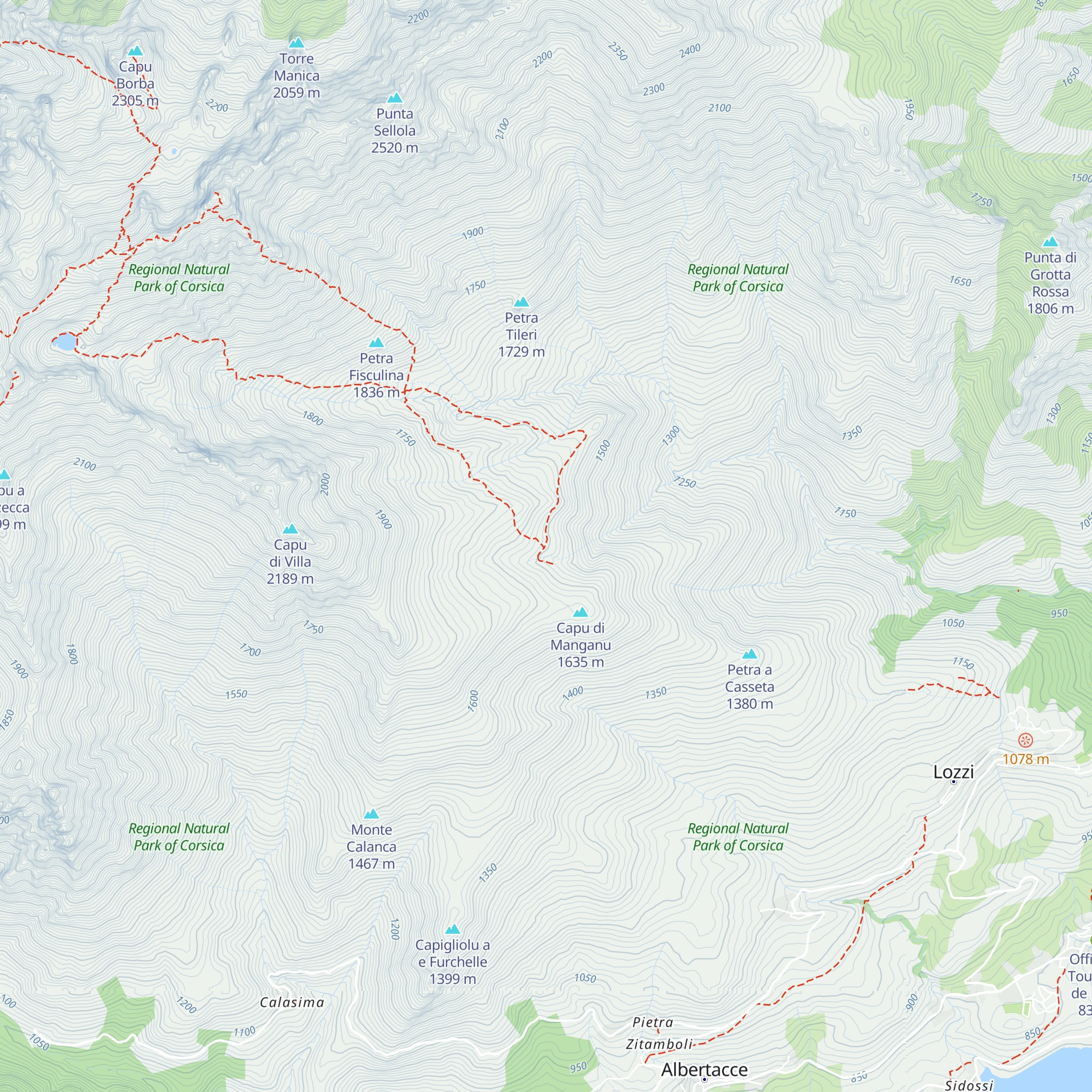 Refuge de Petra Pinzuta map
