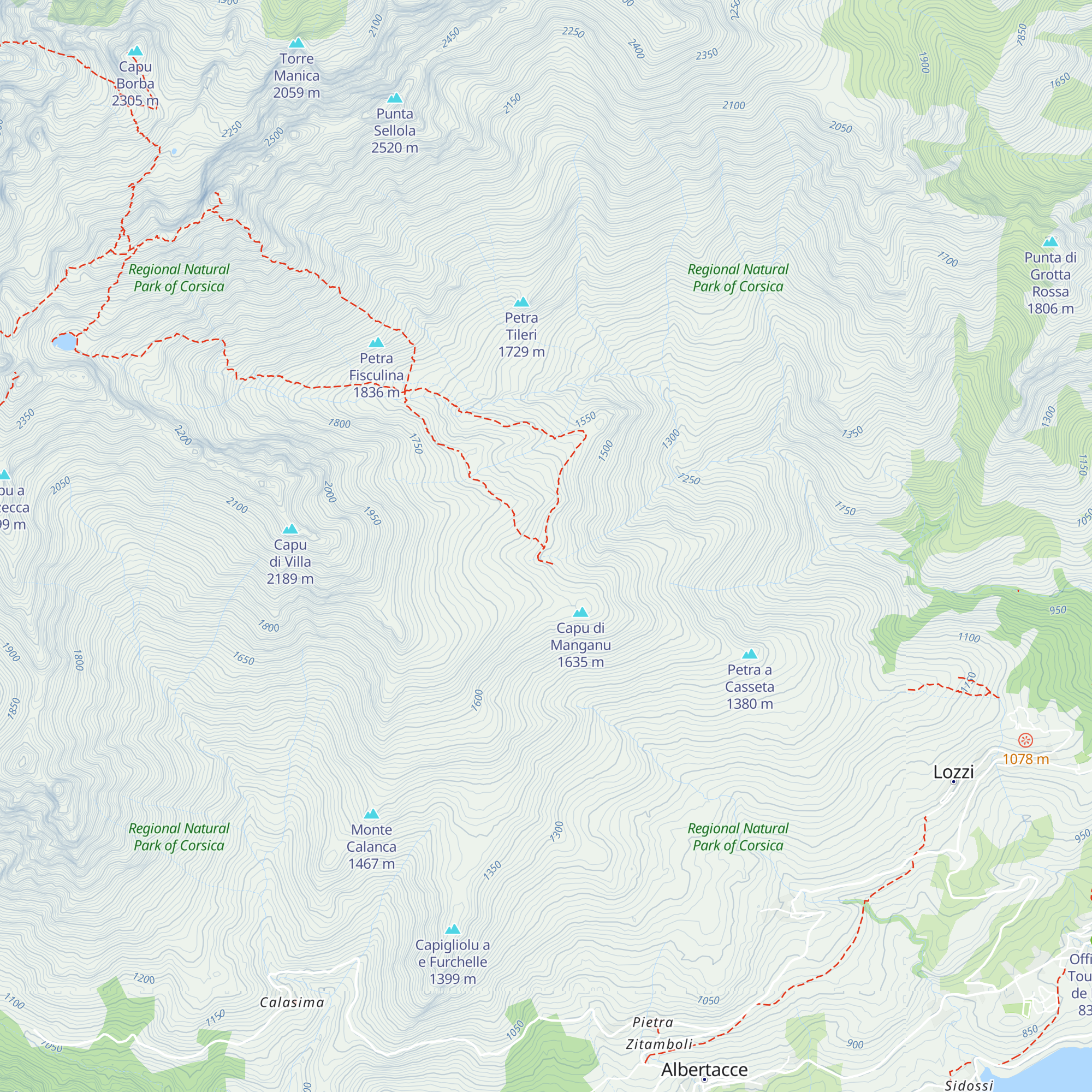 Refuge de Petra Pinzuta map