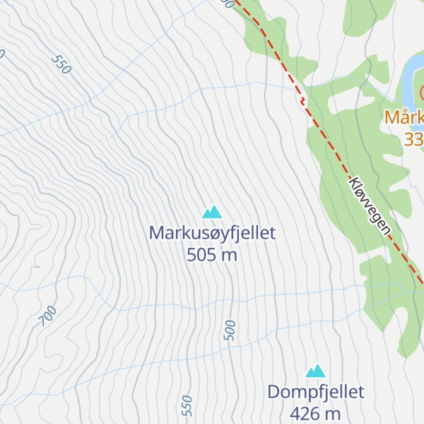 Map of Markusøyfjellet