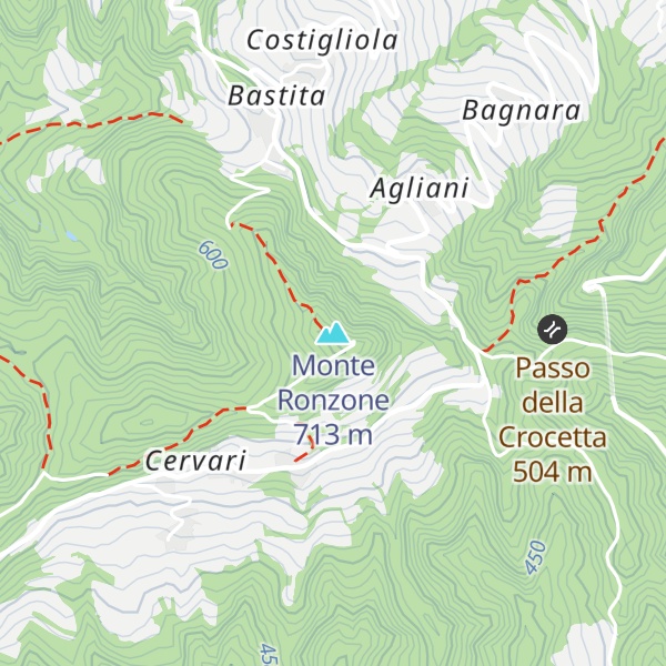 Map of Monte Ronzone
