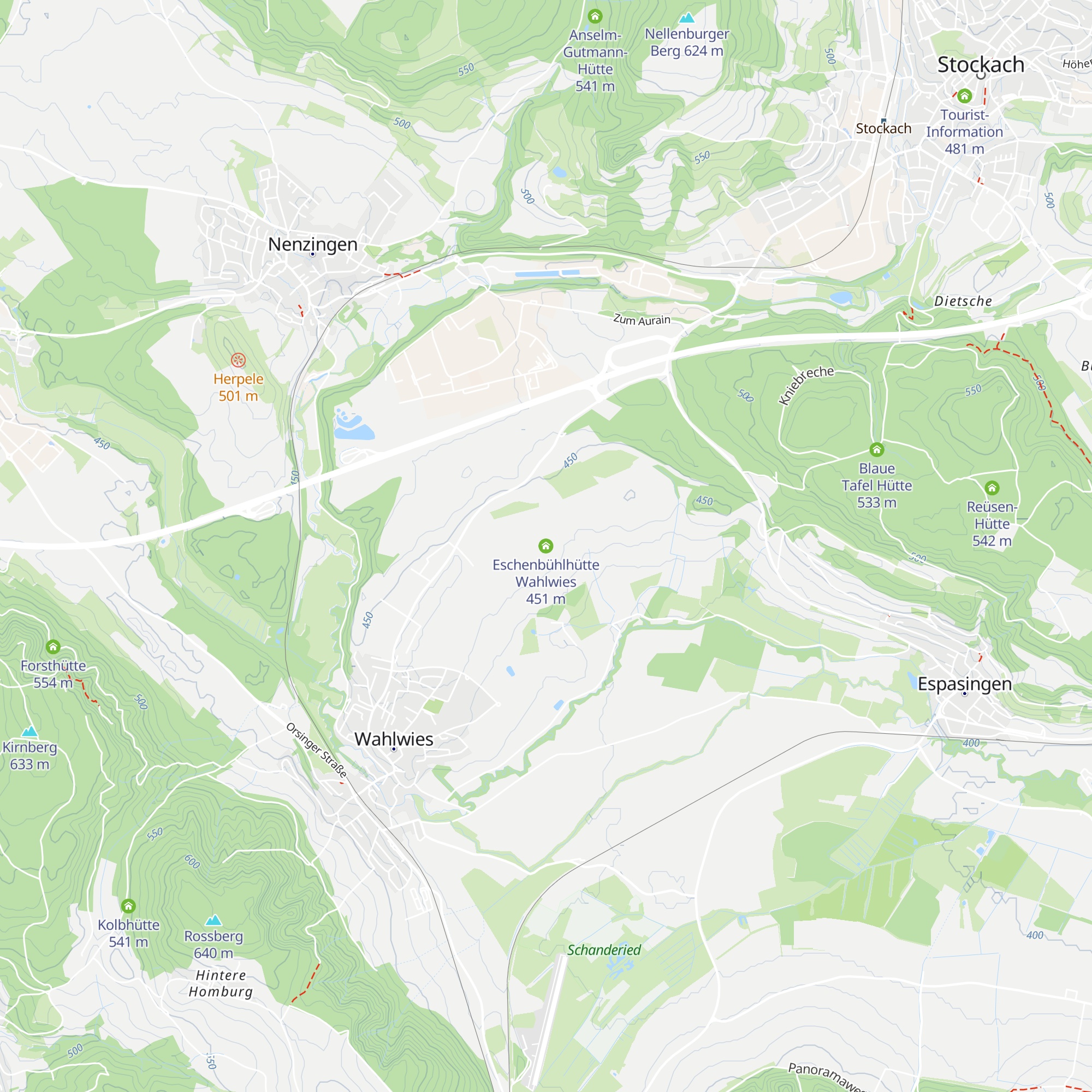 Eschenbühlhütte Wahlwies map