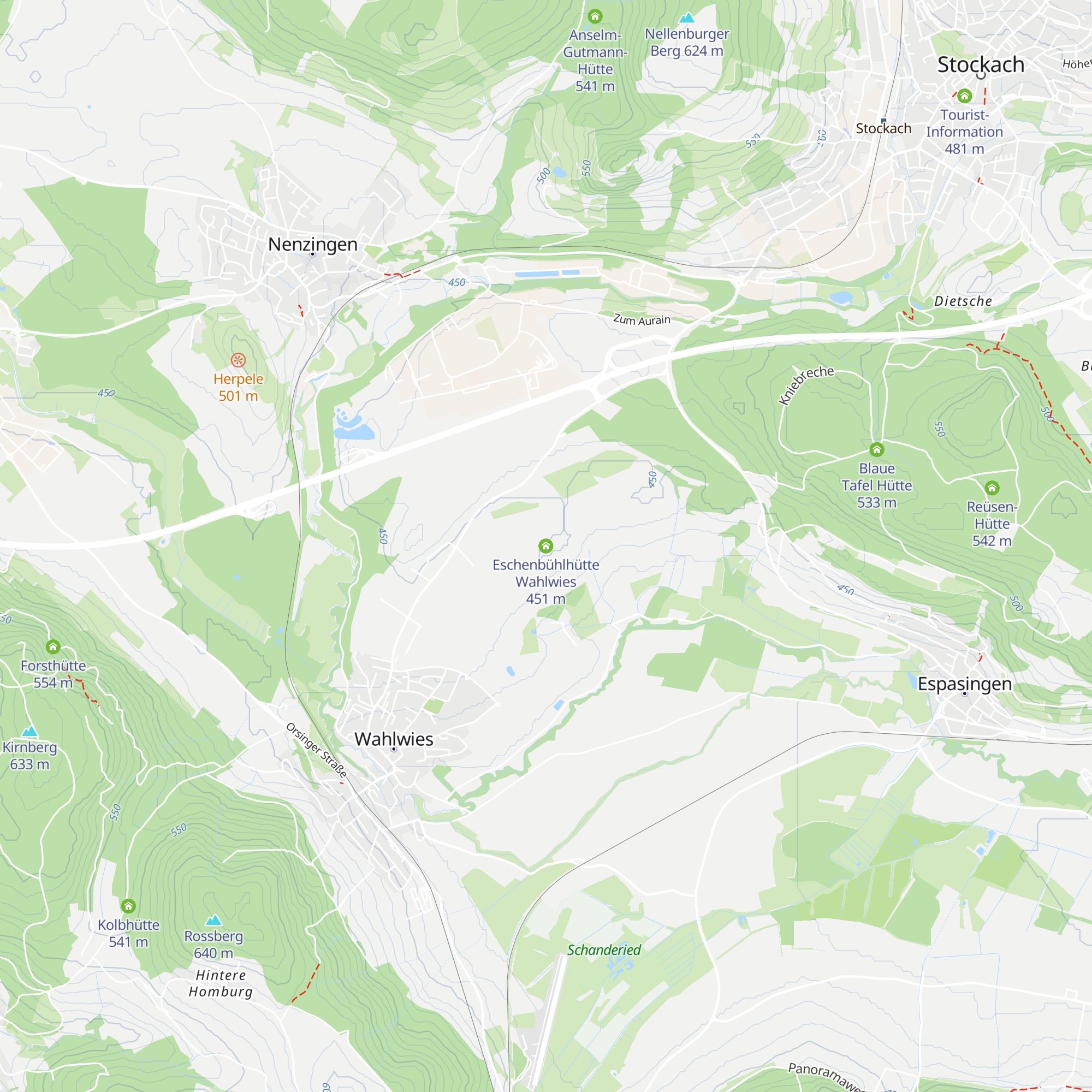 Eschenbühlhütte Wahlwies map