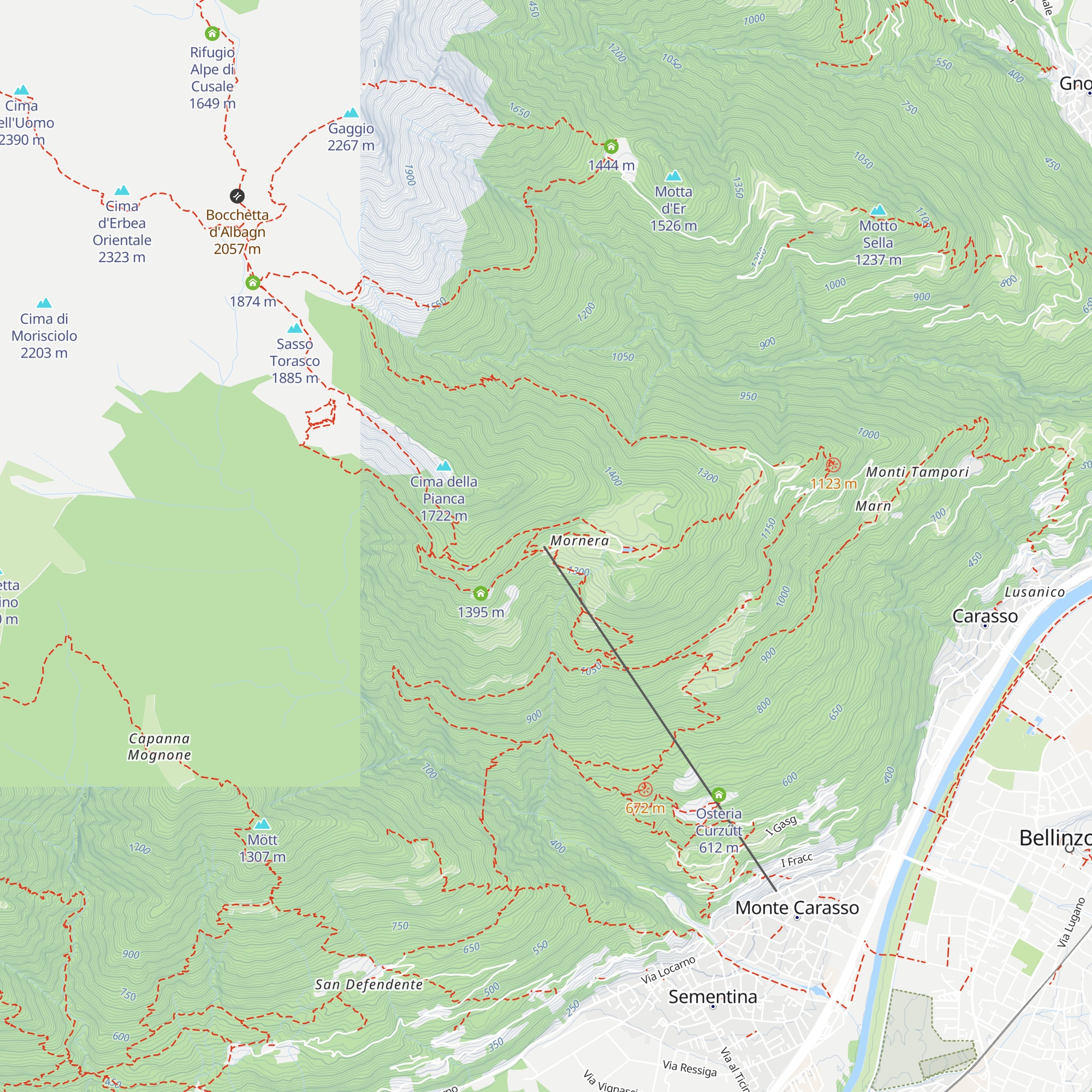 Grotto Mornera map