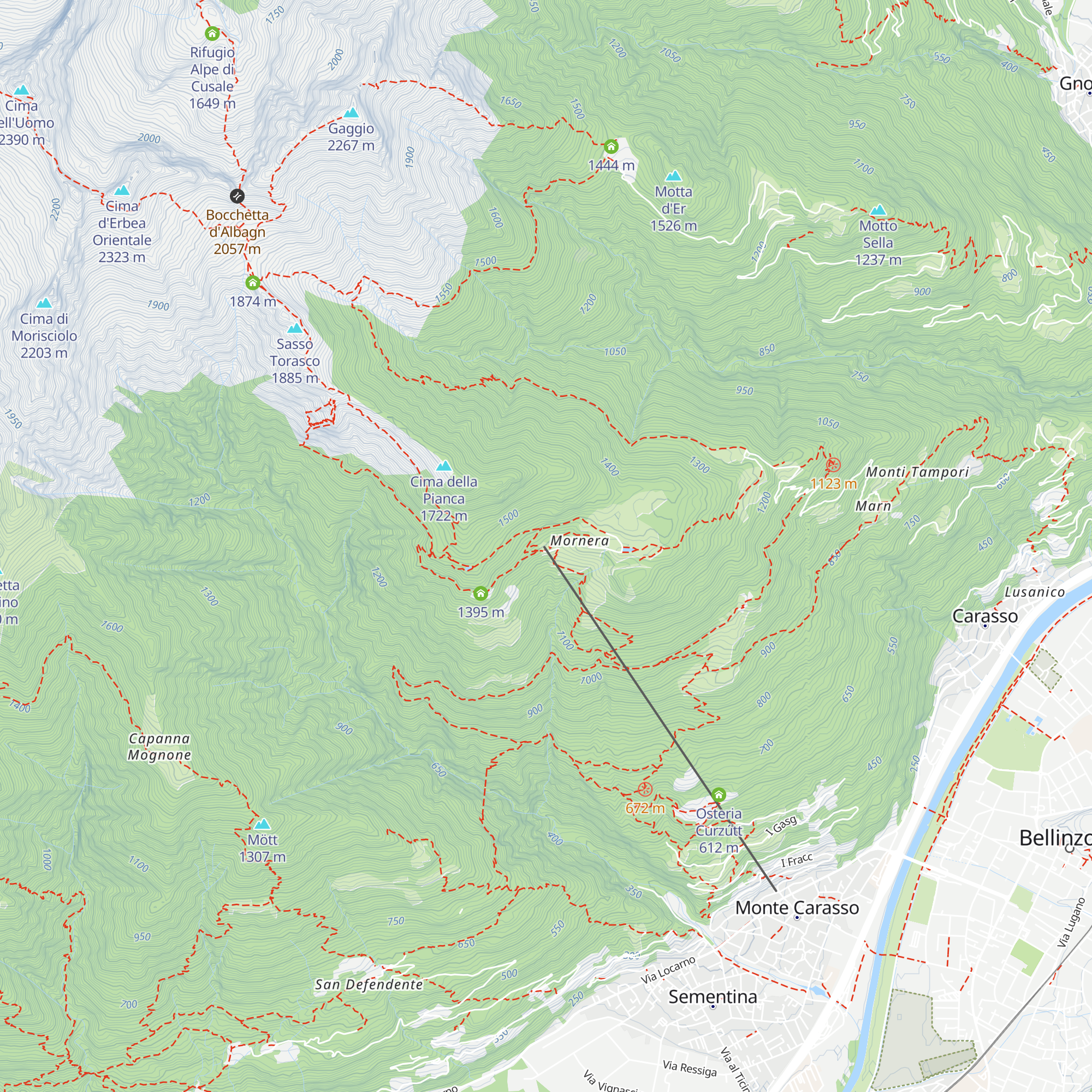 Grotto Mornera map