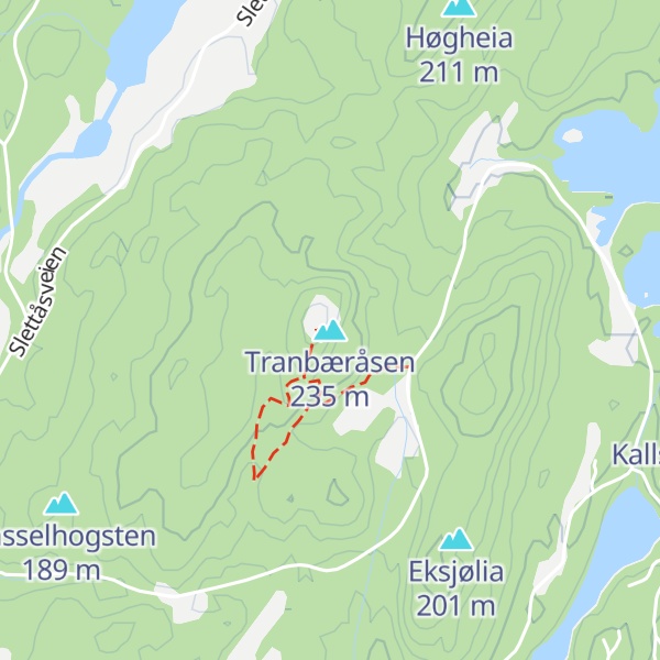 Map of Tranbæråsen