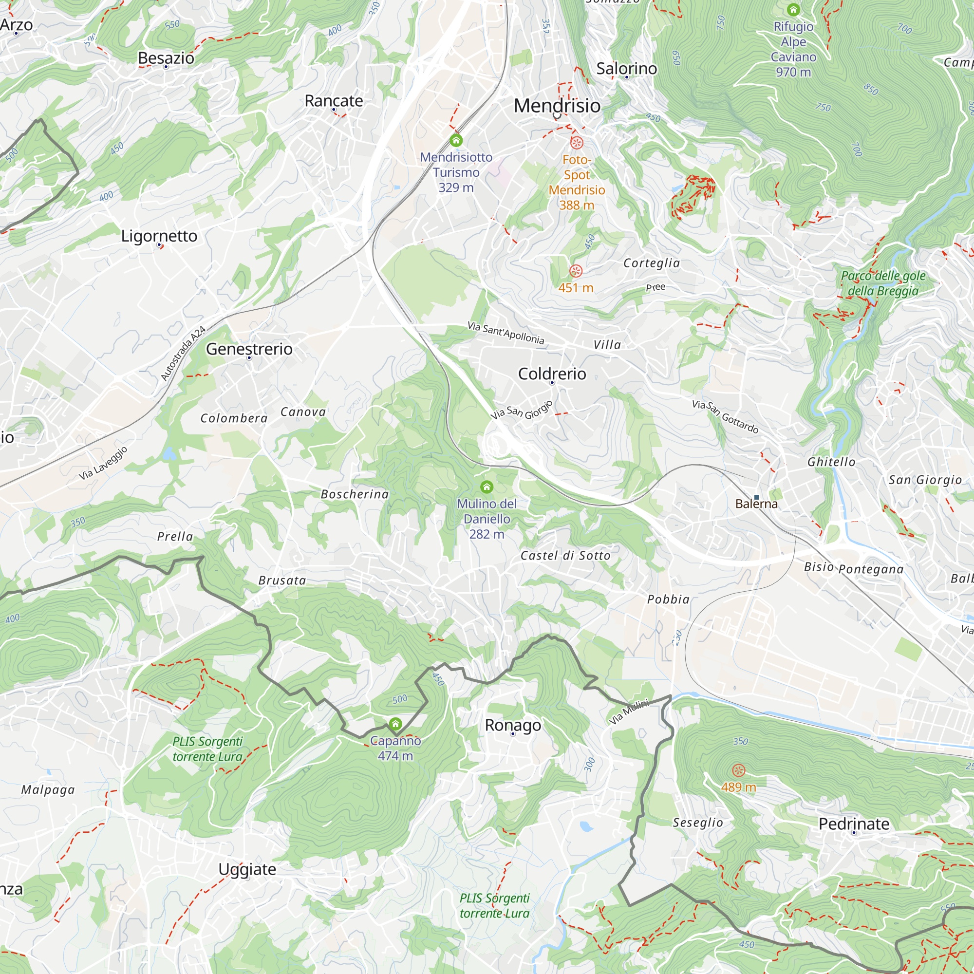 Mulino del Daniello map
