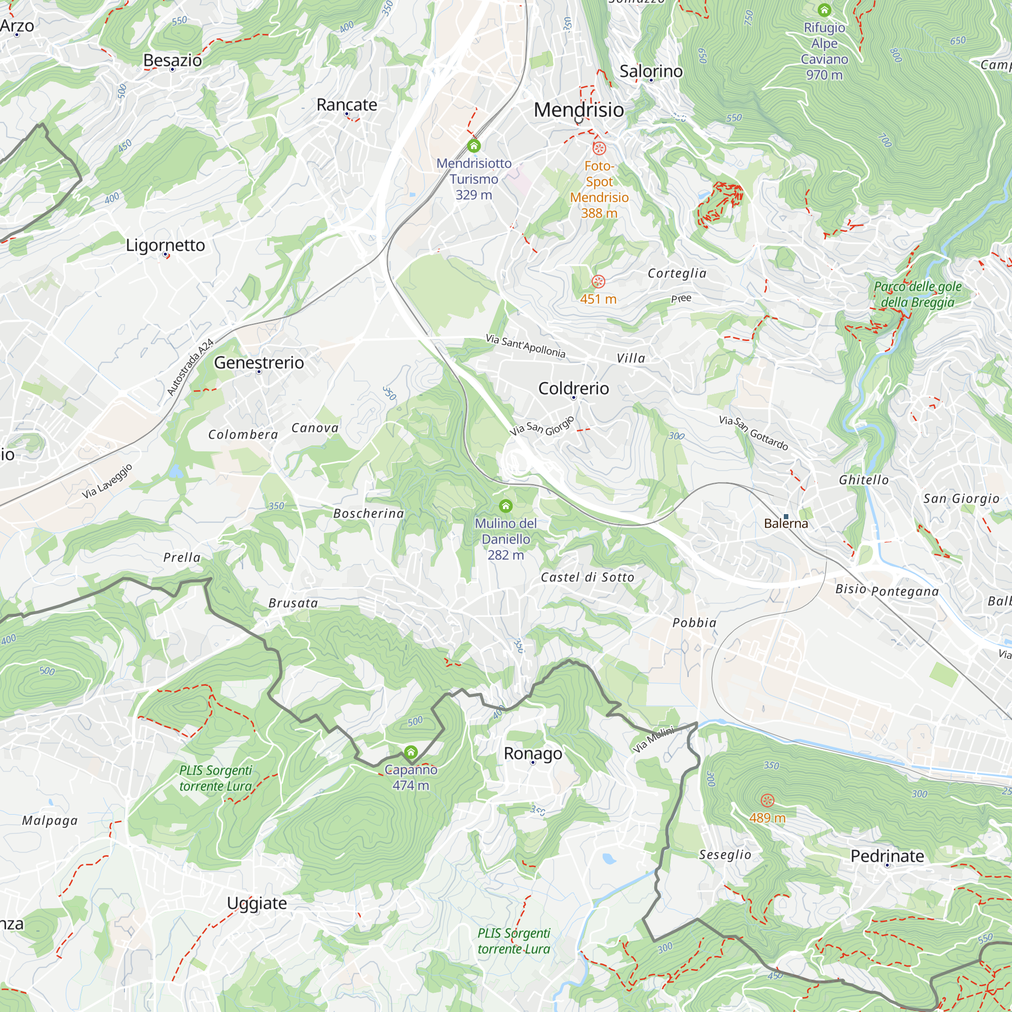 Mulino del Daniello map