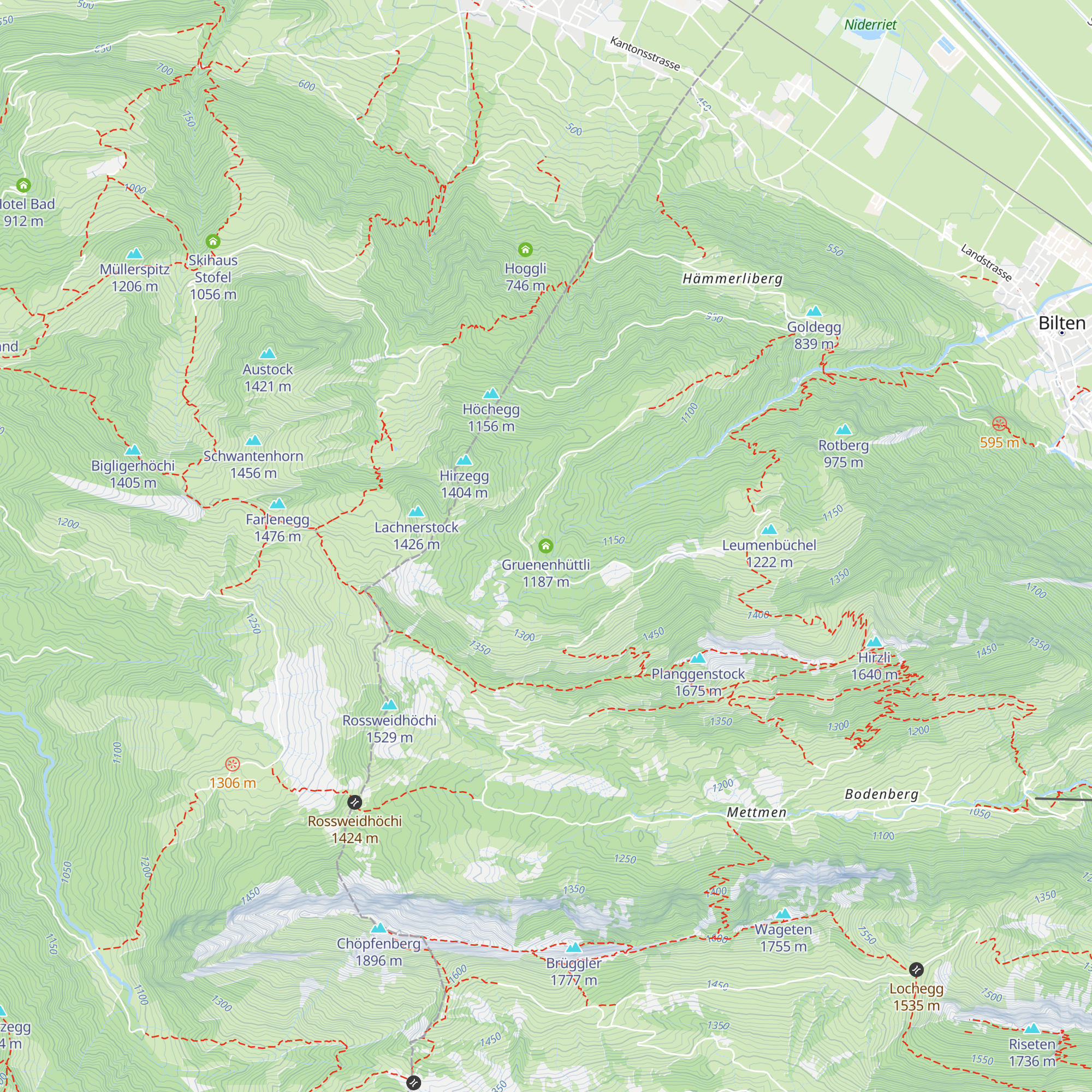 Gruenenhüttli map