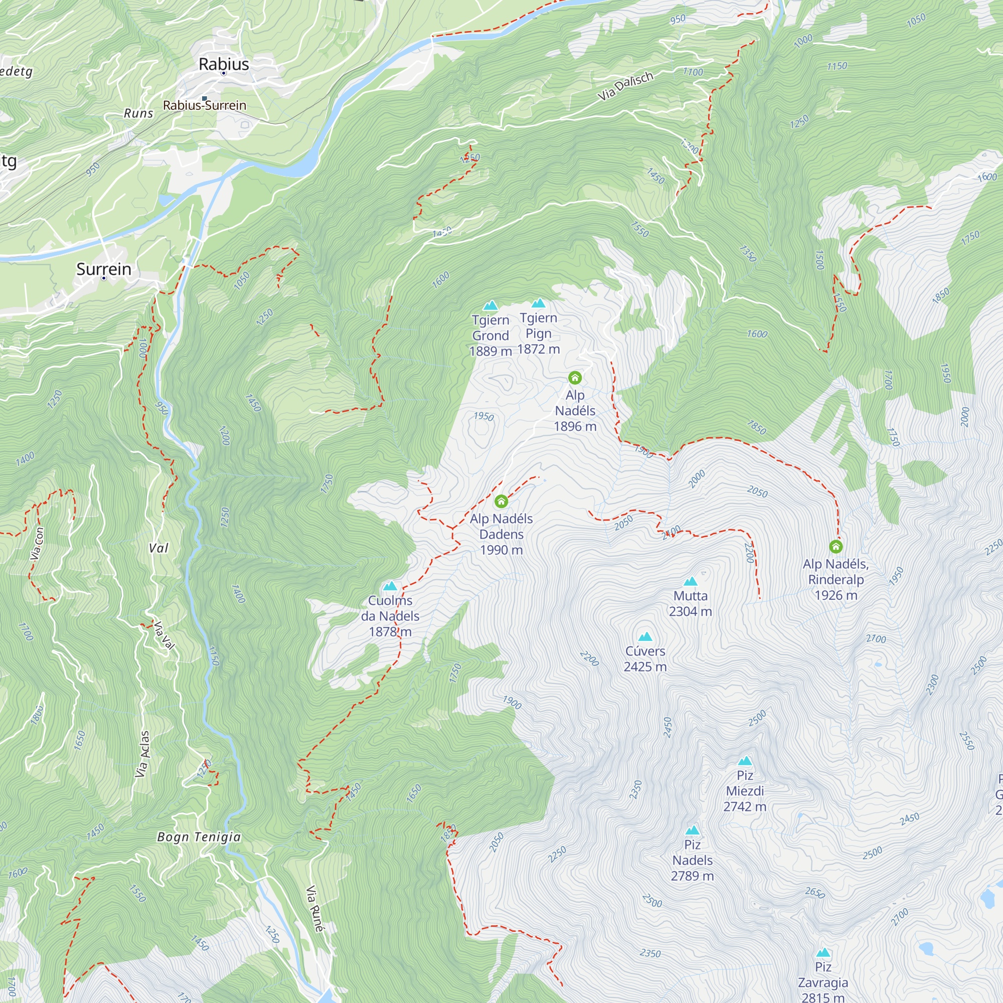Alp Nadéls Dadens map