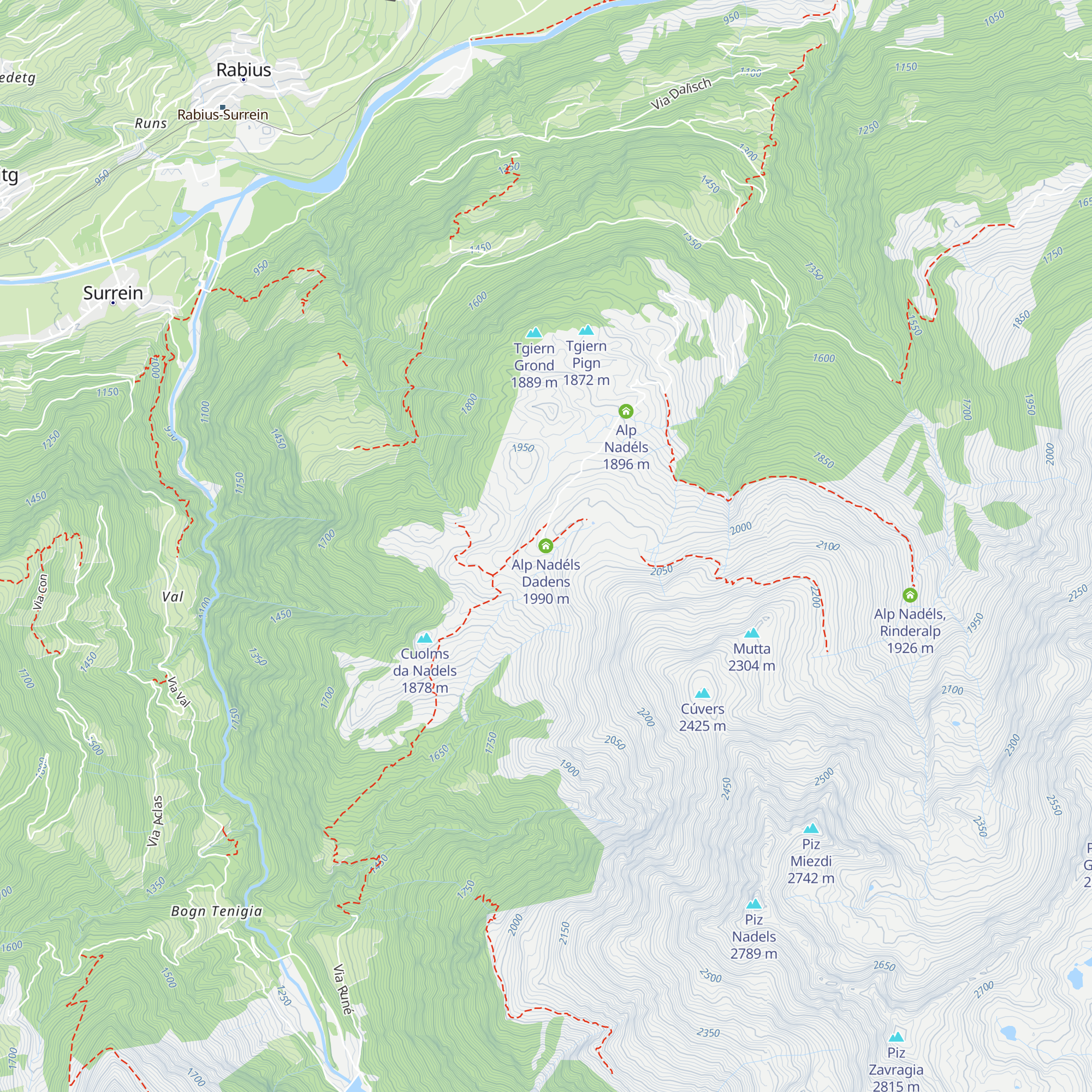 Alp Nadéls Dadens map