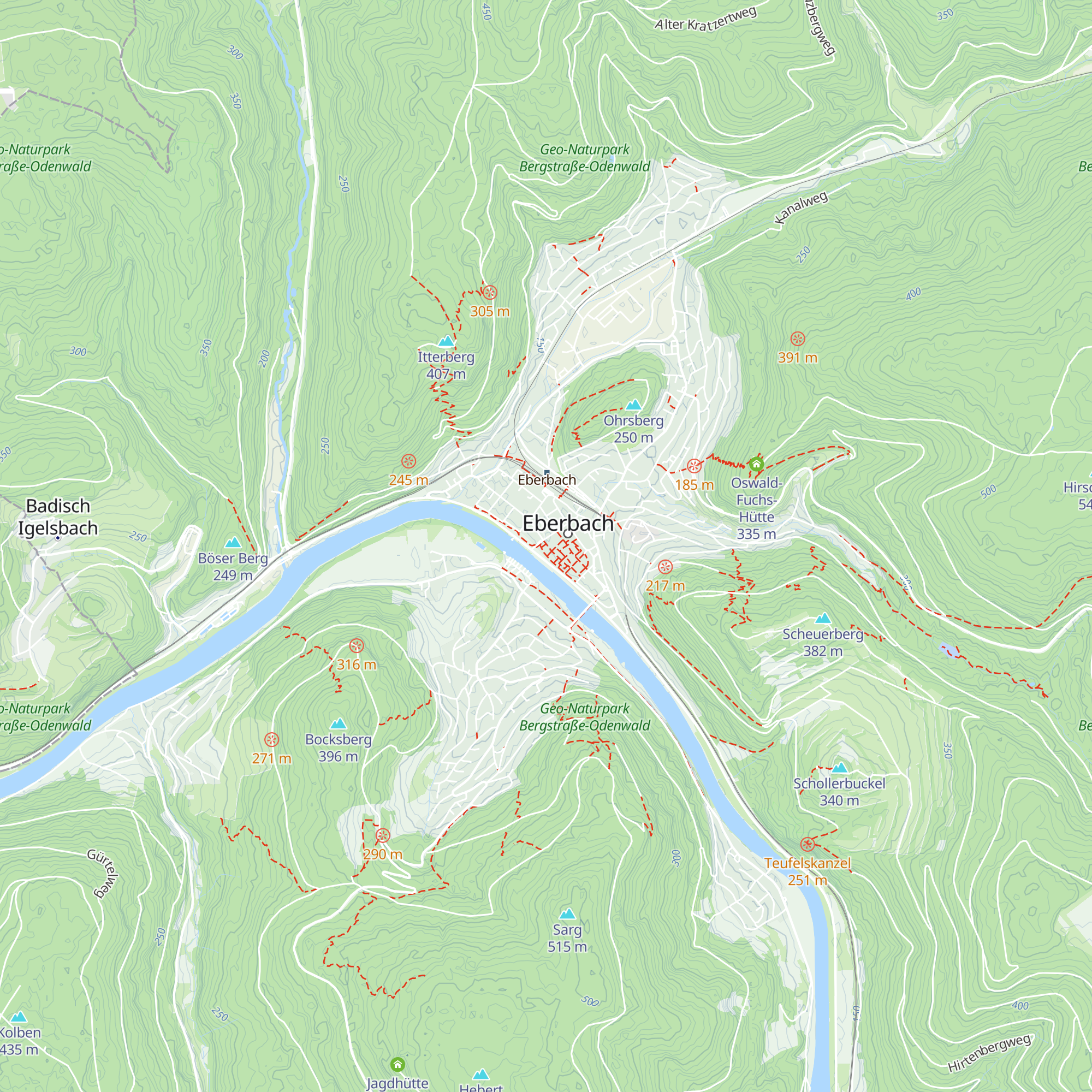 Naturpark Neckartal-Odenwald map