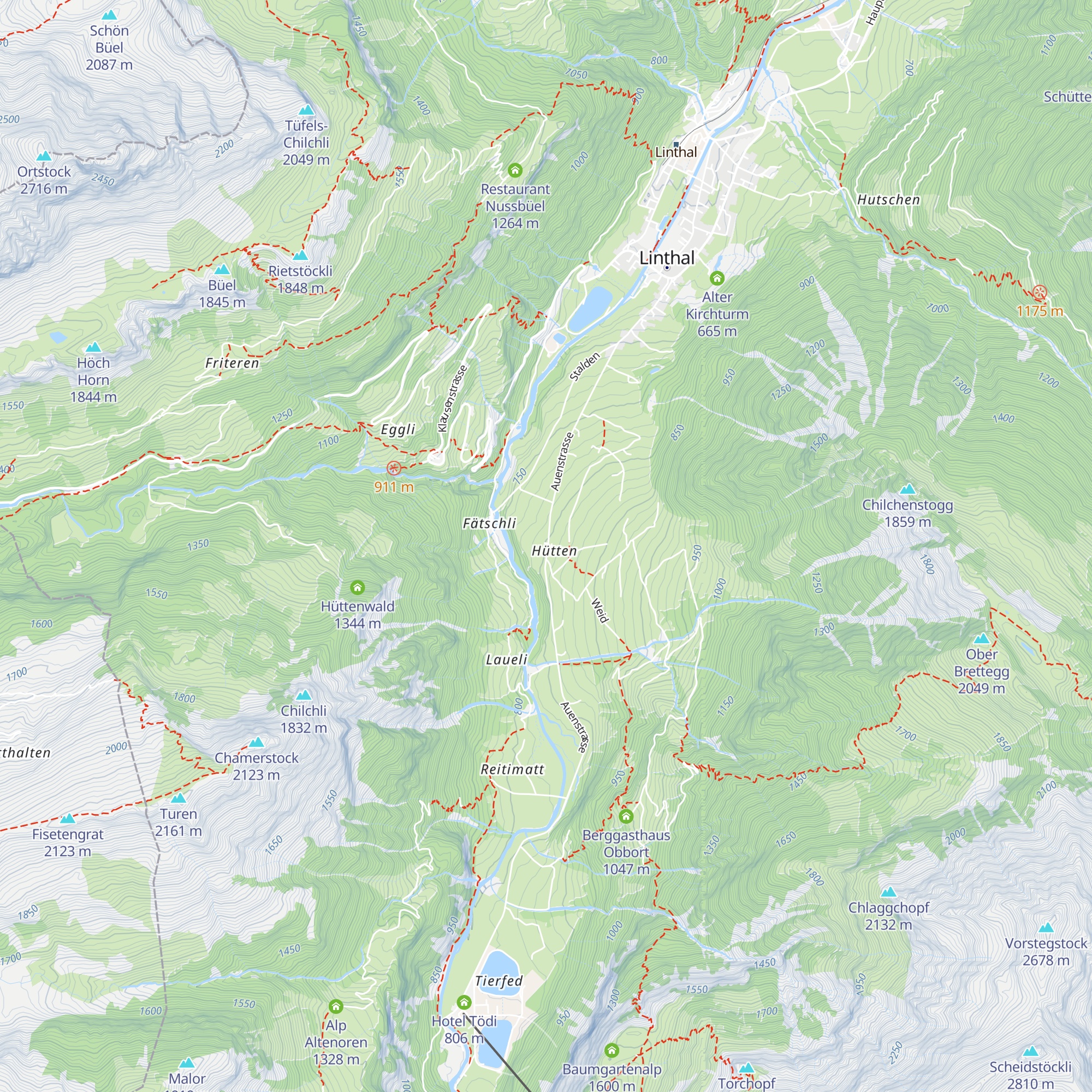 Gasthaus Hütten map
