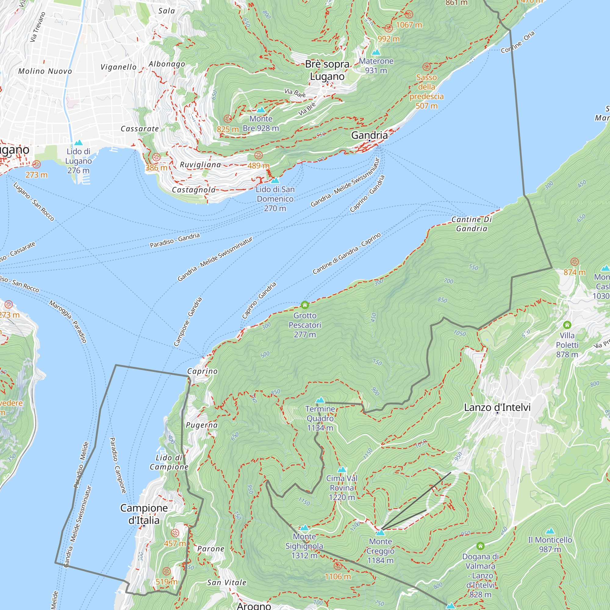 Grotto Pescatori map