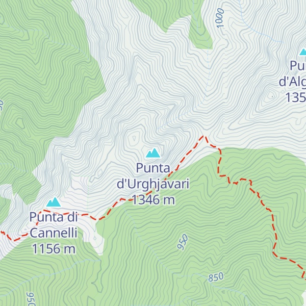 Map of Punta d'Urghjavari