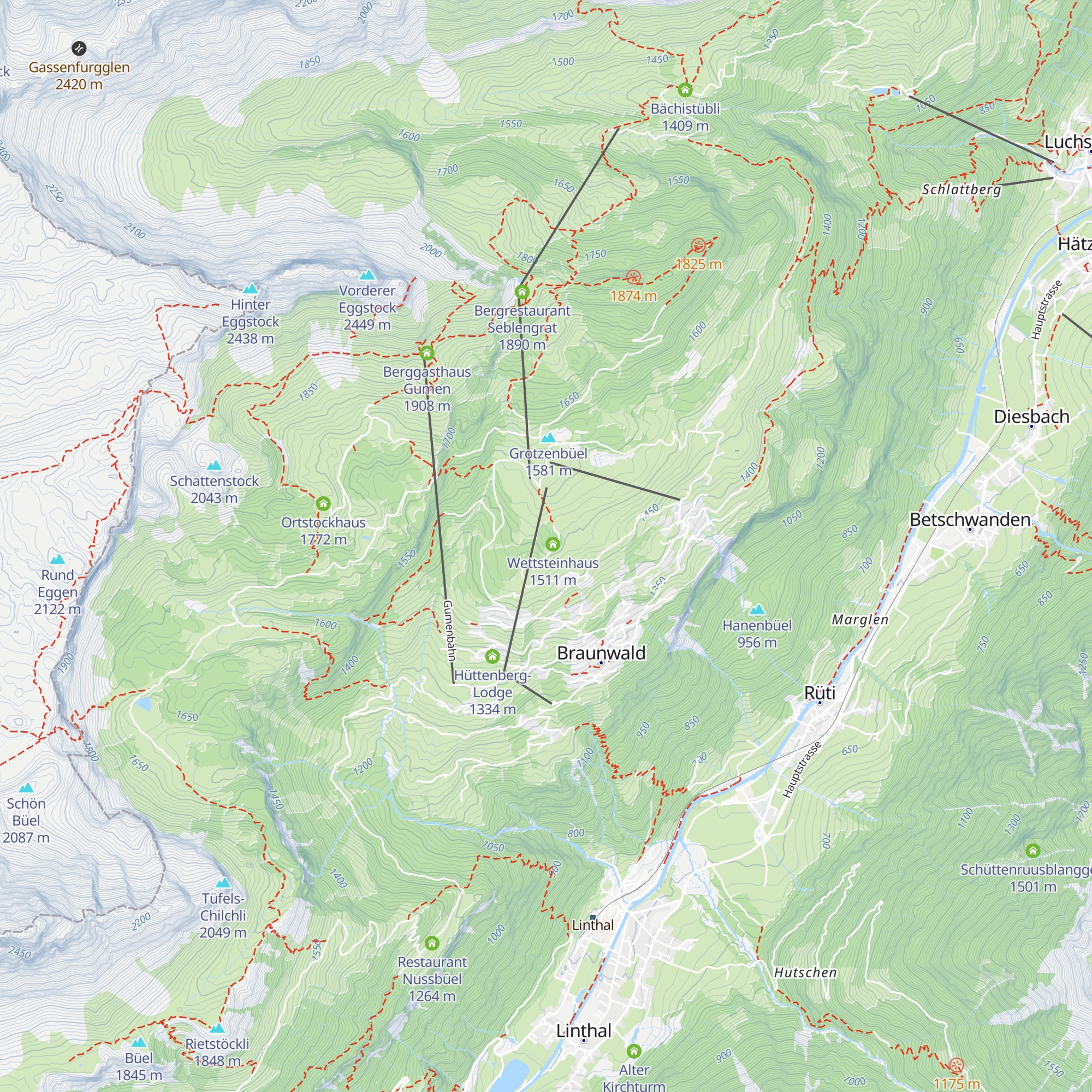 Berghaus Hahnenbühl map