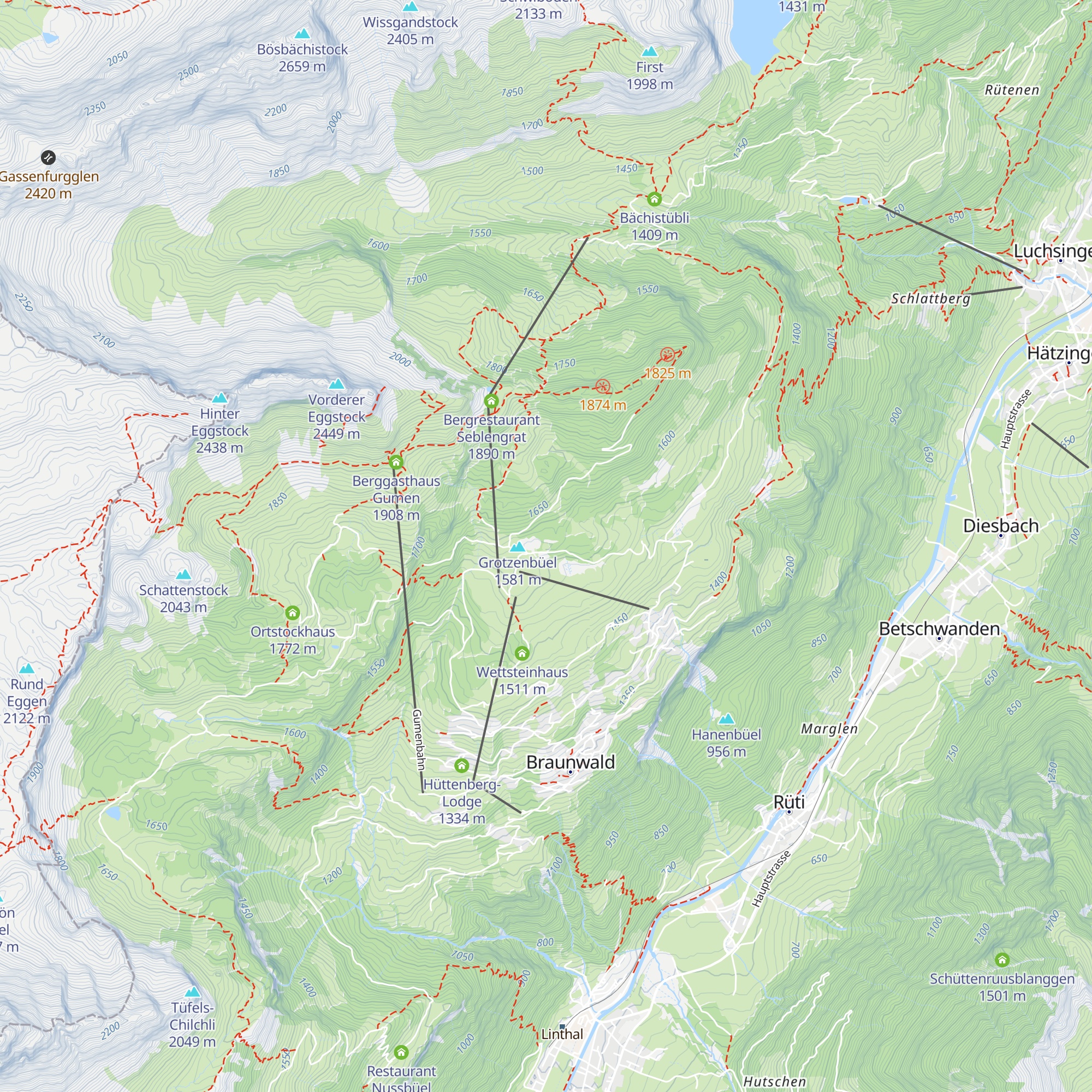 Skihaus Mattwald map