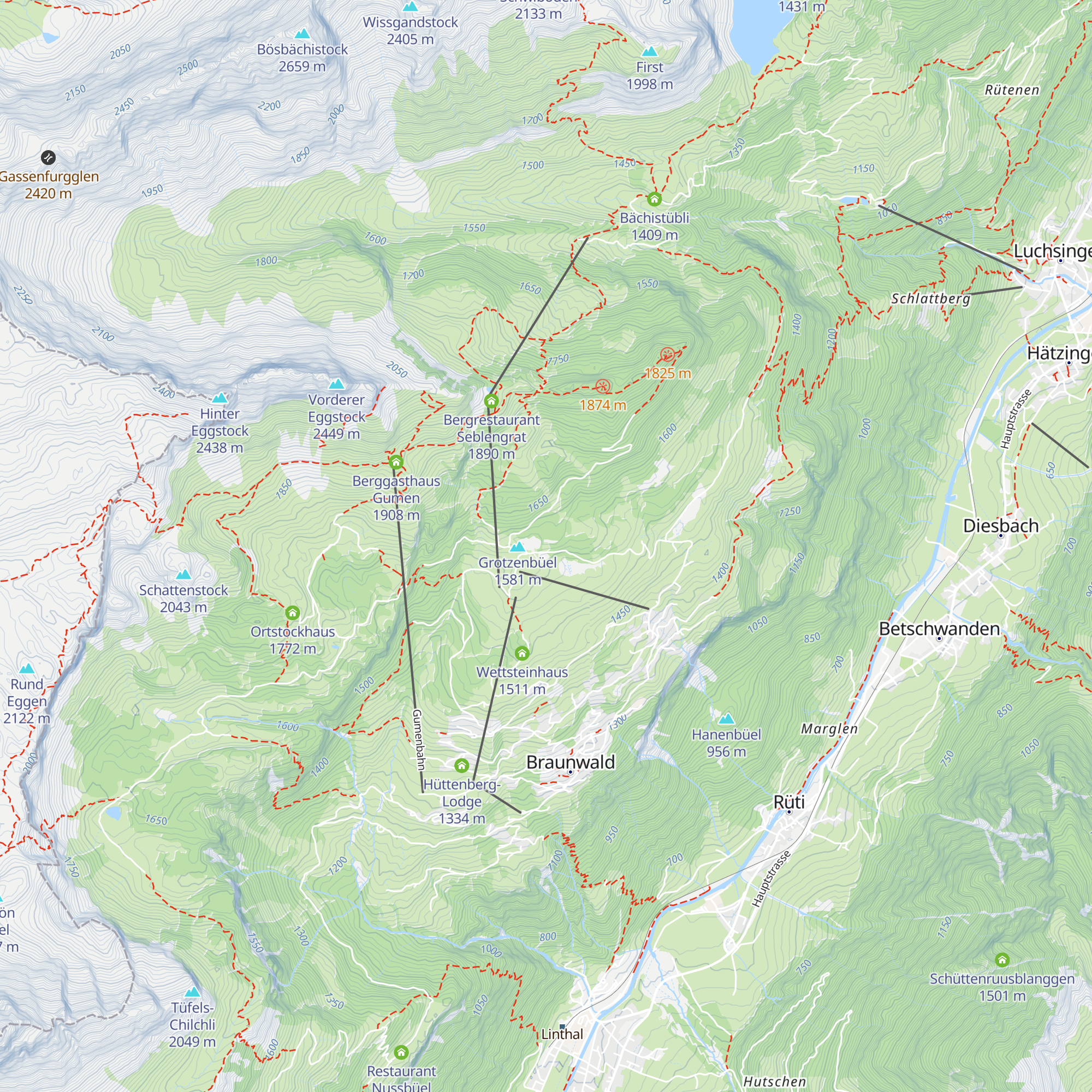 Skihaus Mattwald map