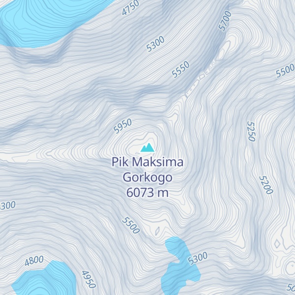 Map of Pik Maksima Gorkogo