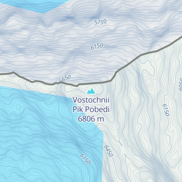 Map of Vostochnii Pik Pobedi